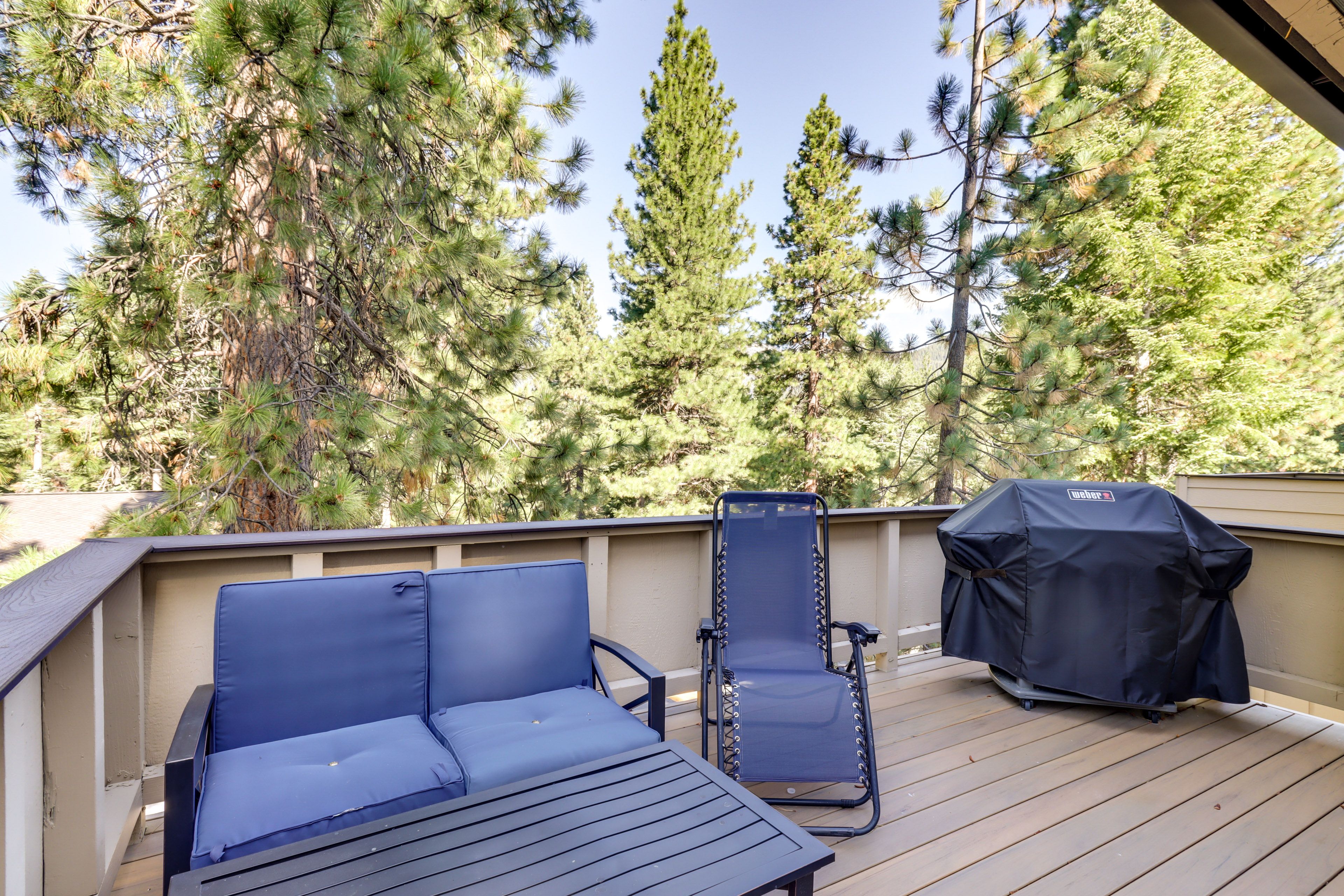 Townhome Exterior | Wraparound Furnished Deck | Gas Grill
