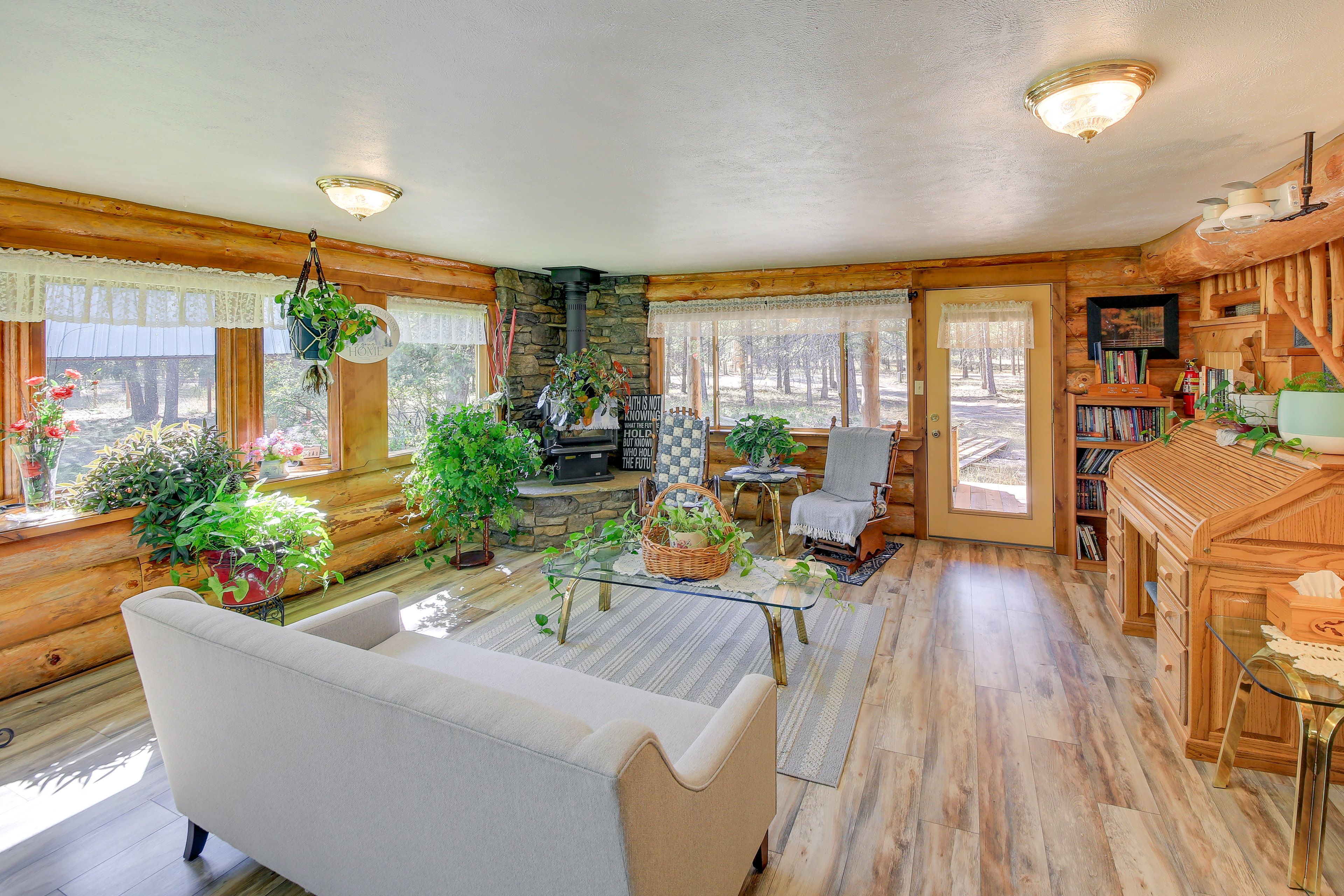 Living Room | Free WiFi | Central A/C & Heating | Wood-Burning Stove