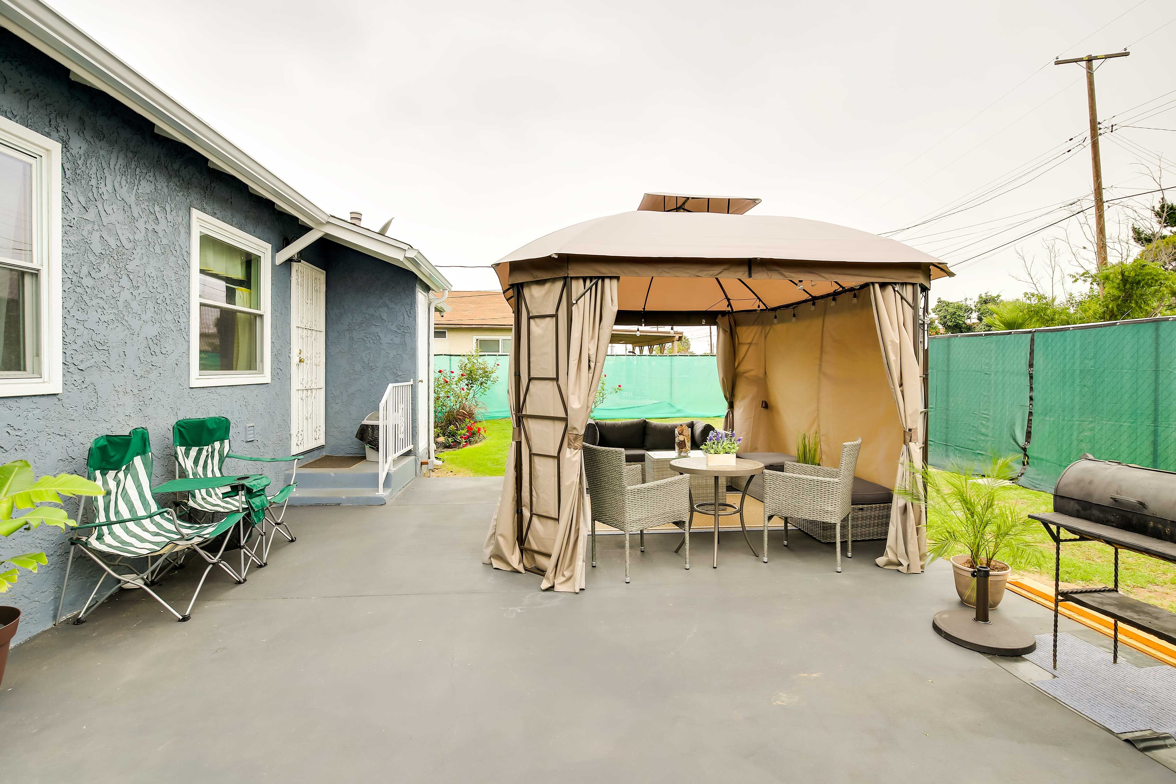 House Exterior | Furnished Gazebo w/ Dining Area