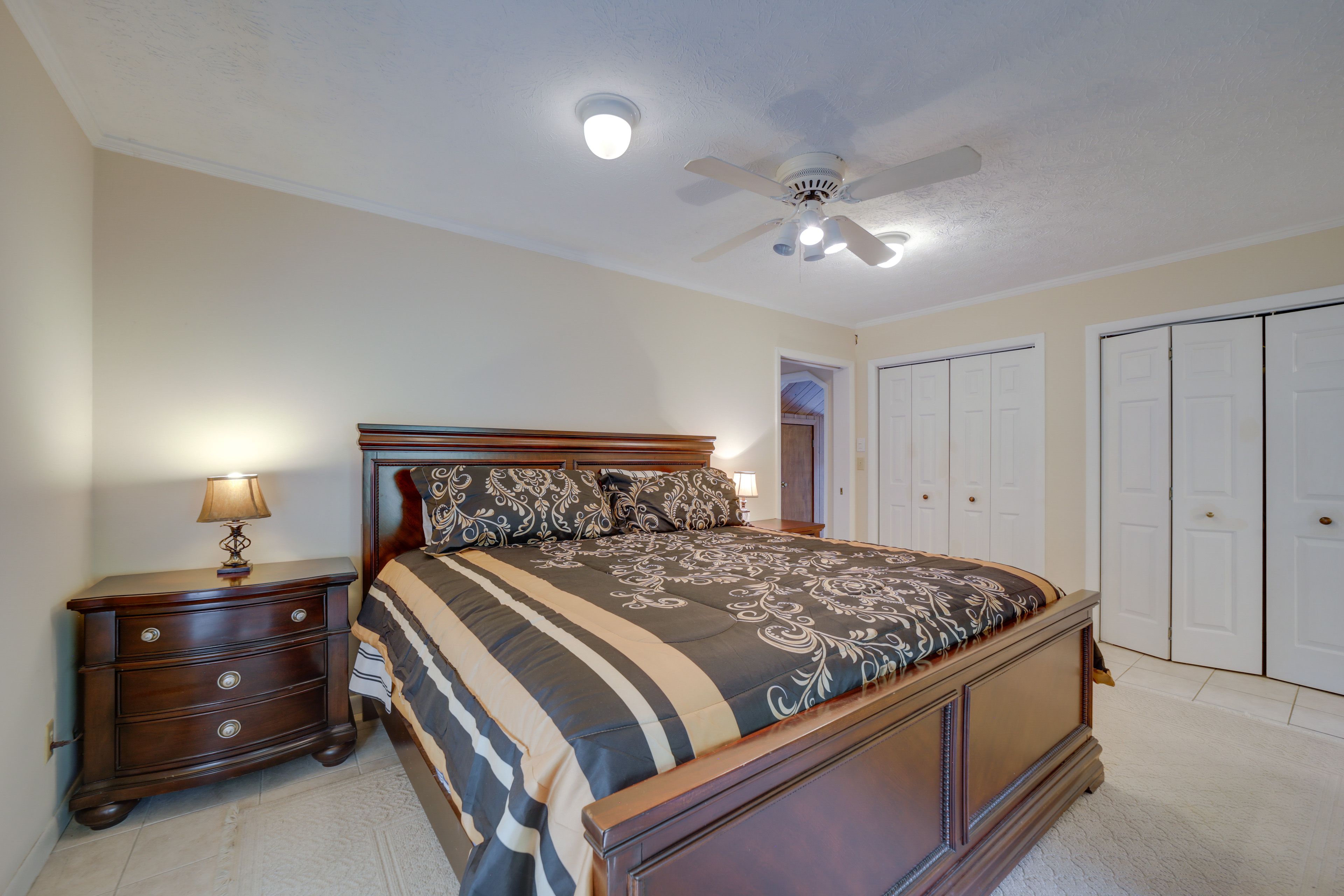 Bedroom 2 | Basement | King Bed | Window A/C Units | En-Suite Bathroom