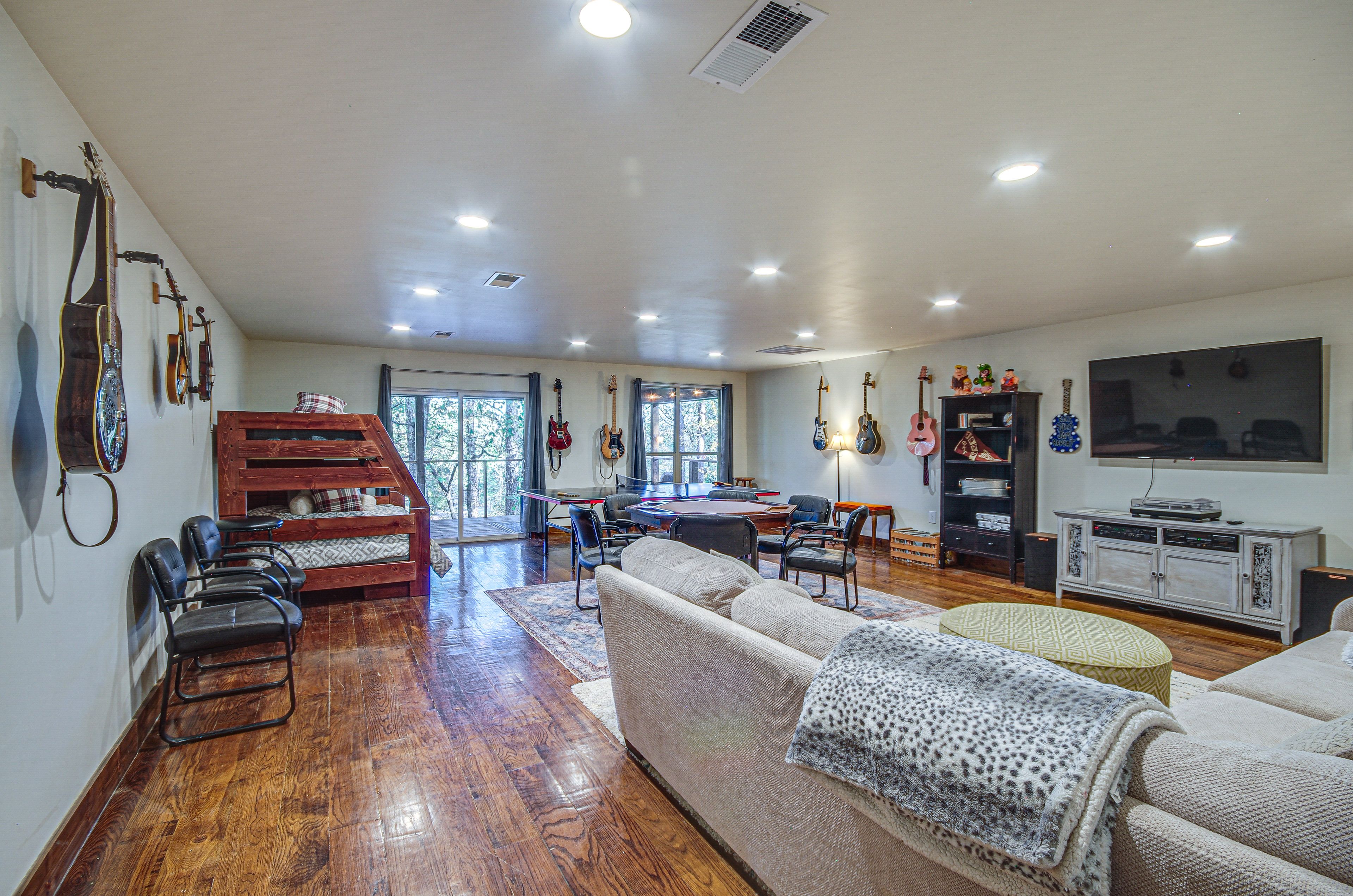 Bedroom 2 (Game Room) | Twin/Full Bunk Bed | Ping Pong Table | Poker Table