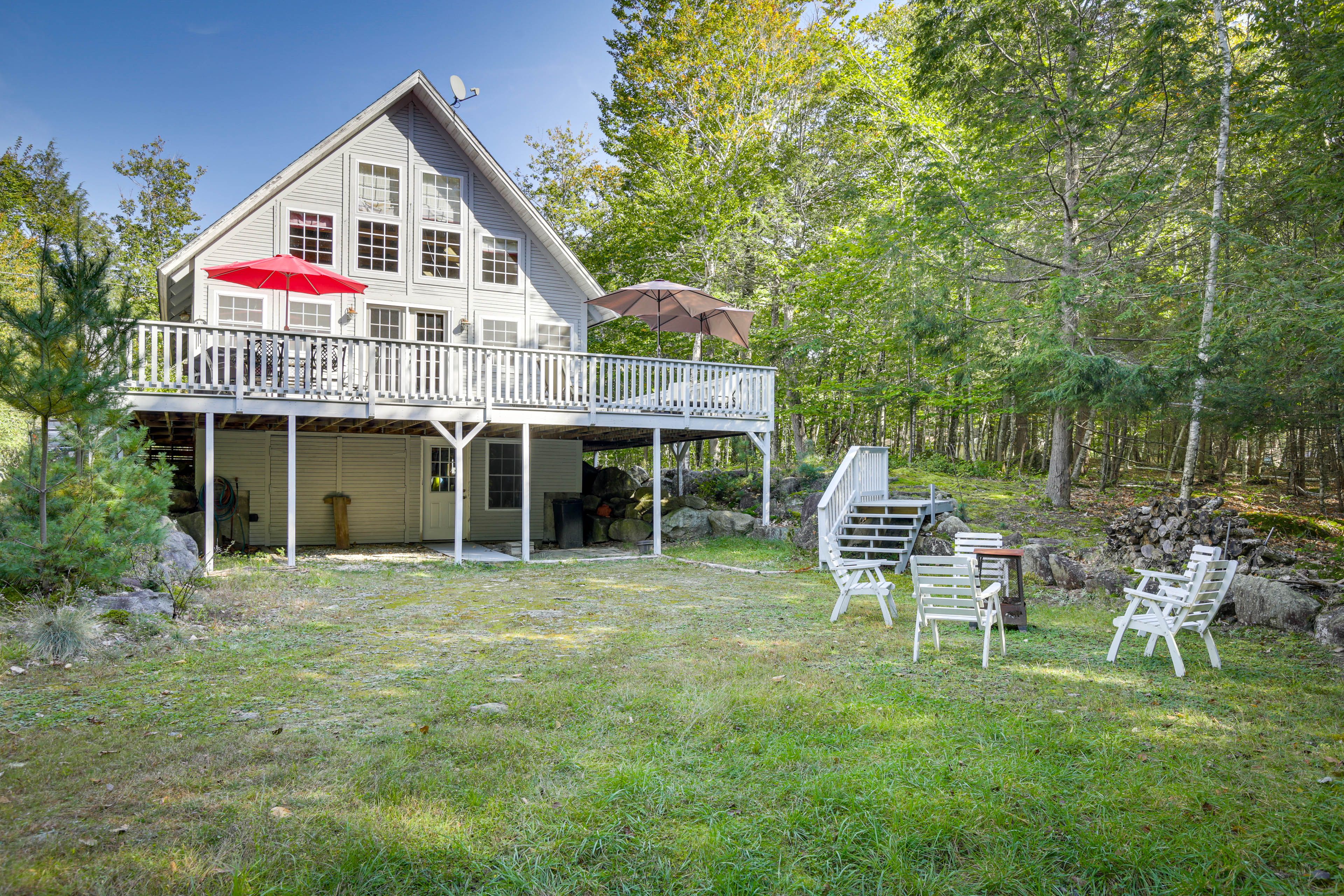 Frye Island Vacation Rental | 2BR | 1.5BA | Stairs Required | 1,300 Sq Ft