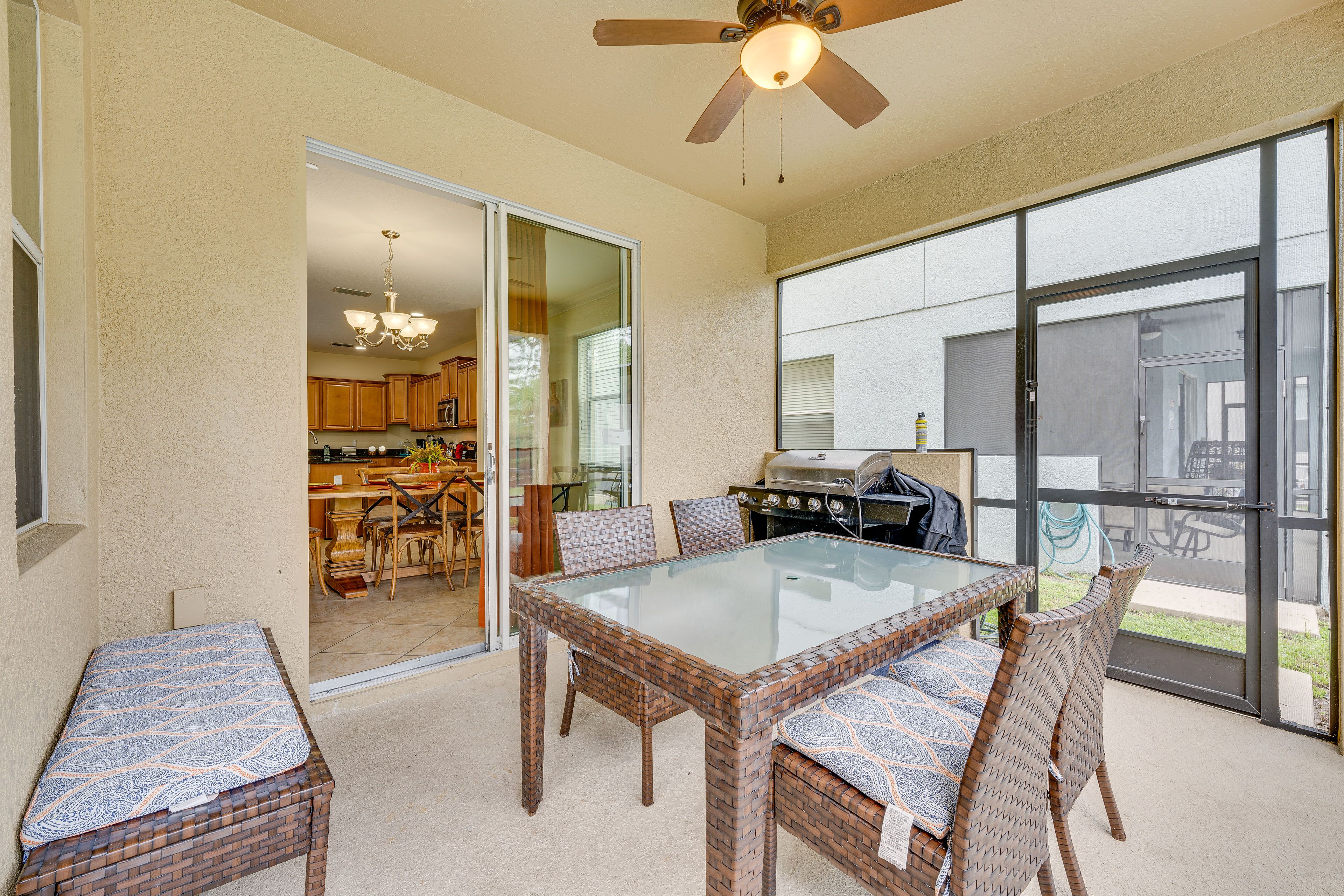 Private Covered Patio | Gas Grill