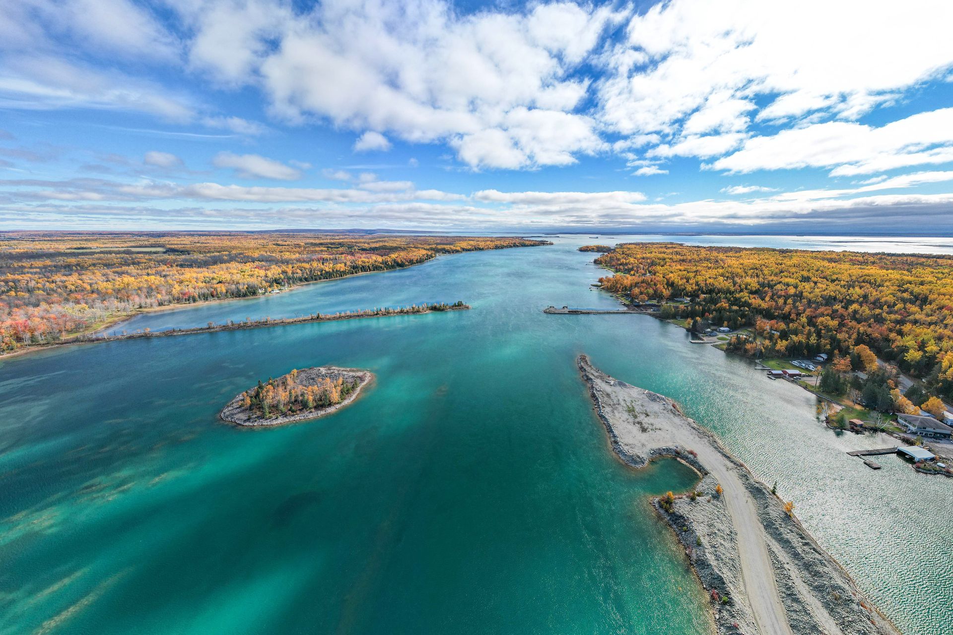 Aerial view of Barbeau and St Mary's River