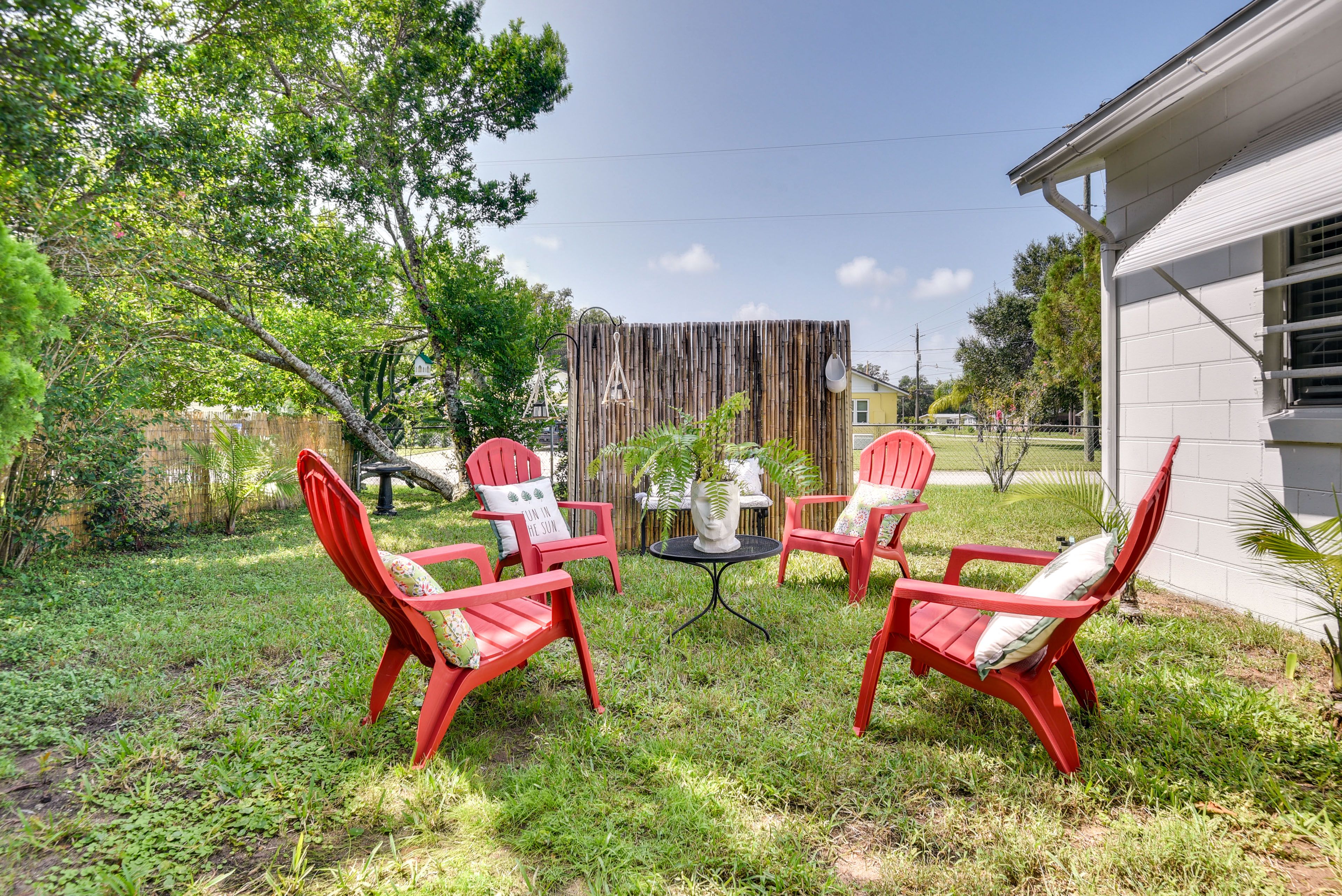 Fenced-In Yard | Seating Area | Outdoor Shower