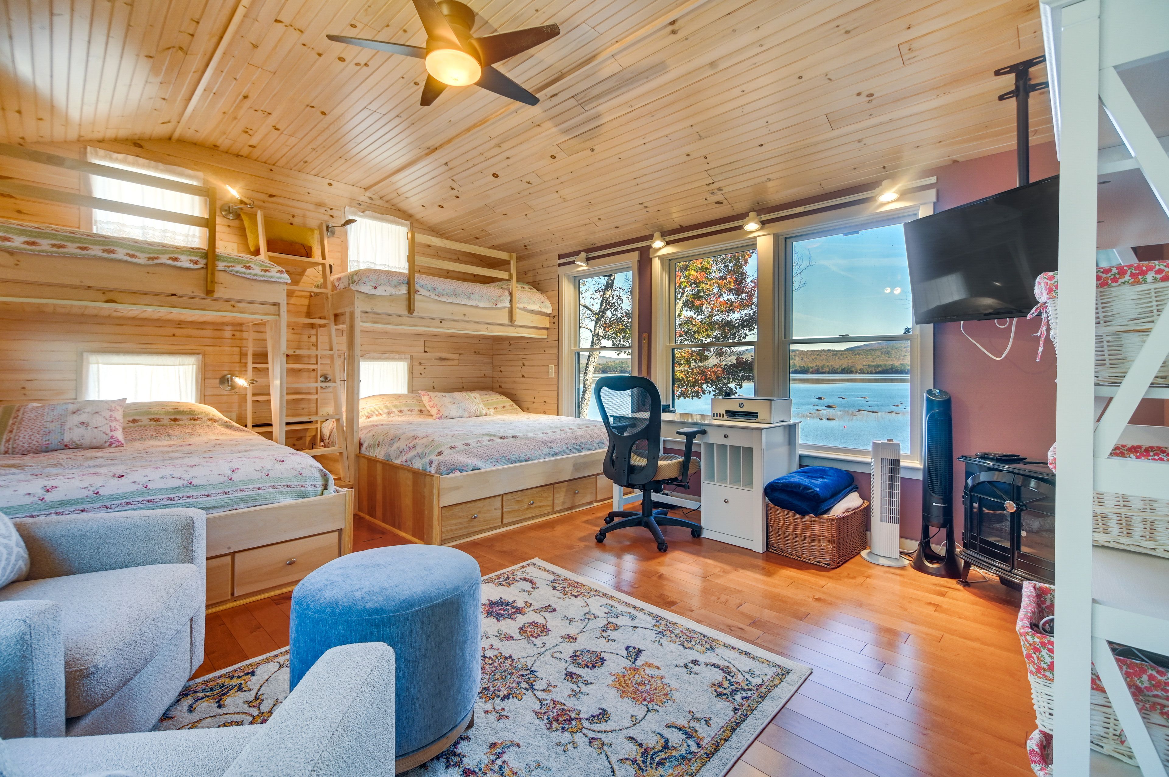 Bedroom 2 | 2 King Beds | 2 Lofted Twin Beds | Electric Fireplace