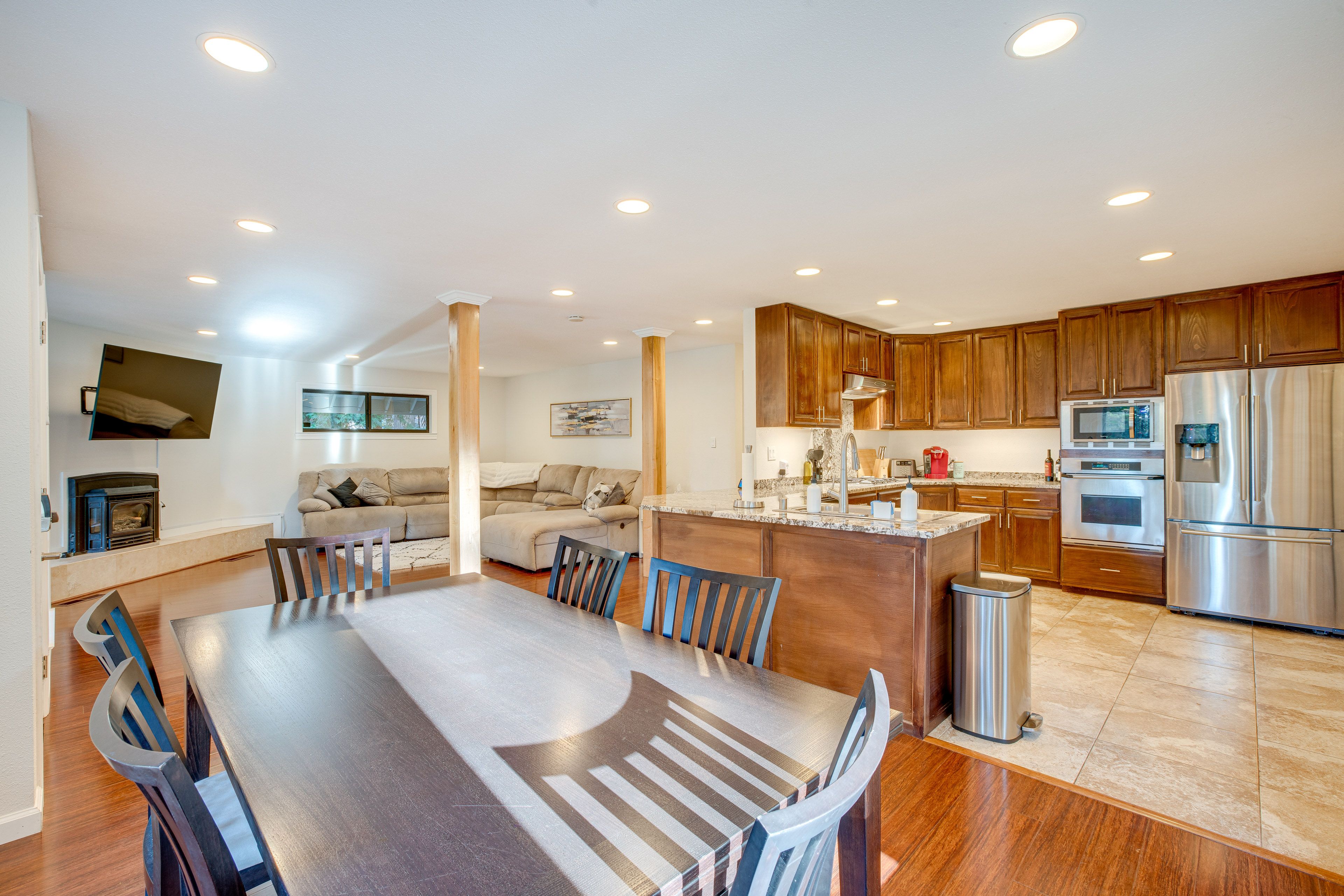 Dining Room | Indoor Fireplace | Game Room