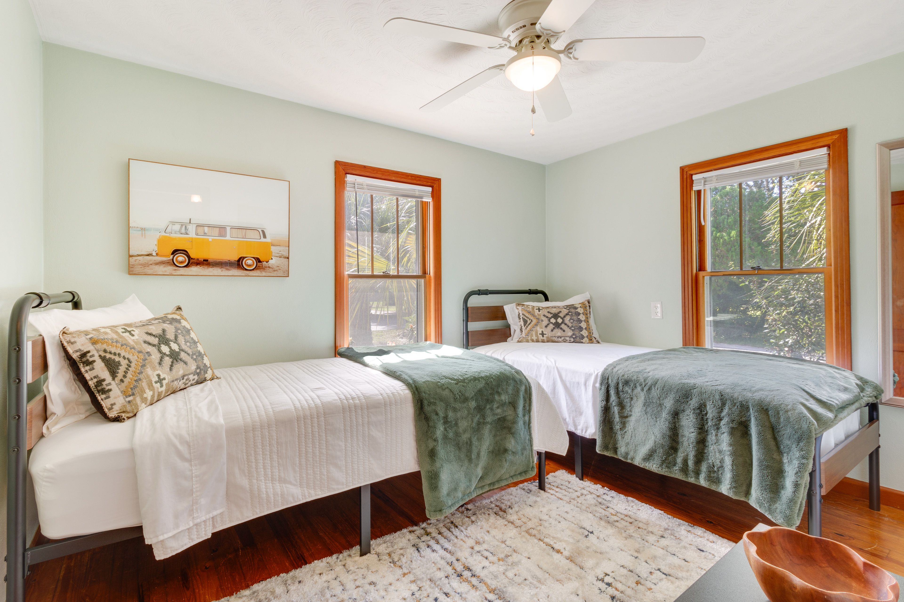 Bedroom 2 | 2 Twin XL Beds | Ceiling Fans