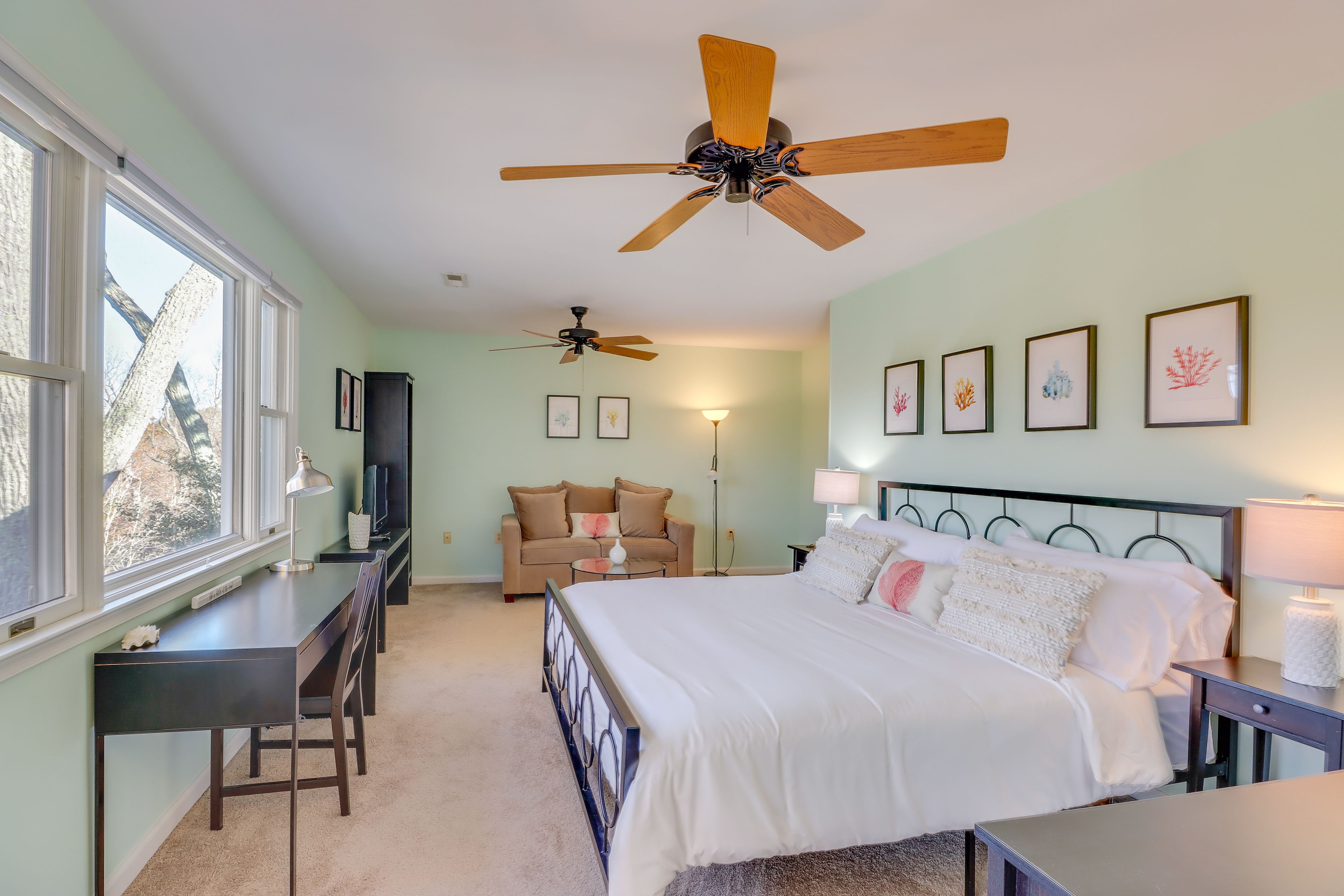 Bedroom 1 | King Bed | Laptop-Friendly Workspace | 1st Floor