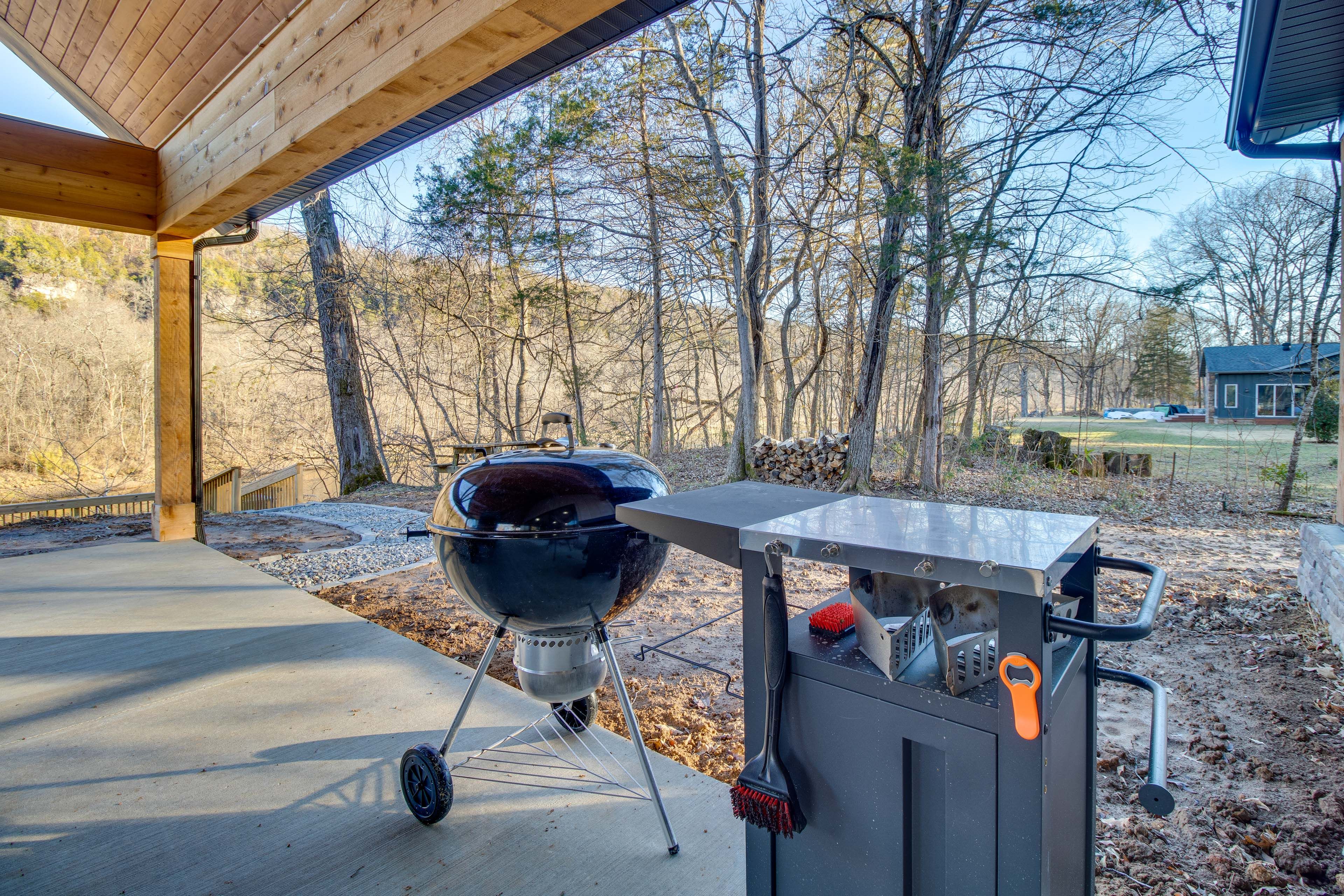 Covered Patio | Charcoal Grill (Charcoal Not Provided)