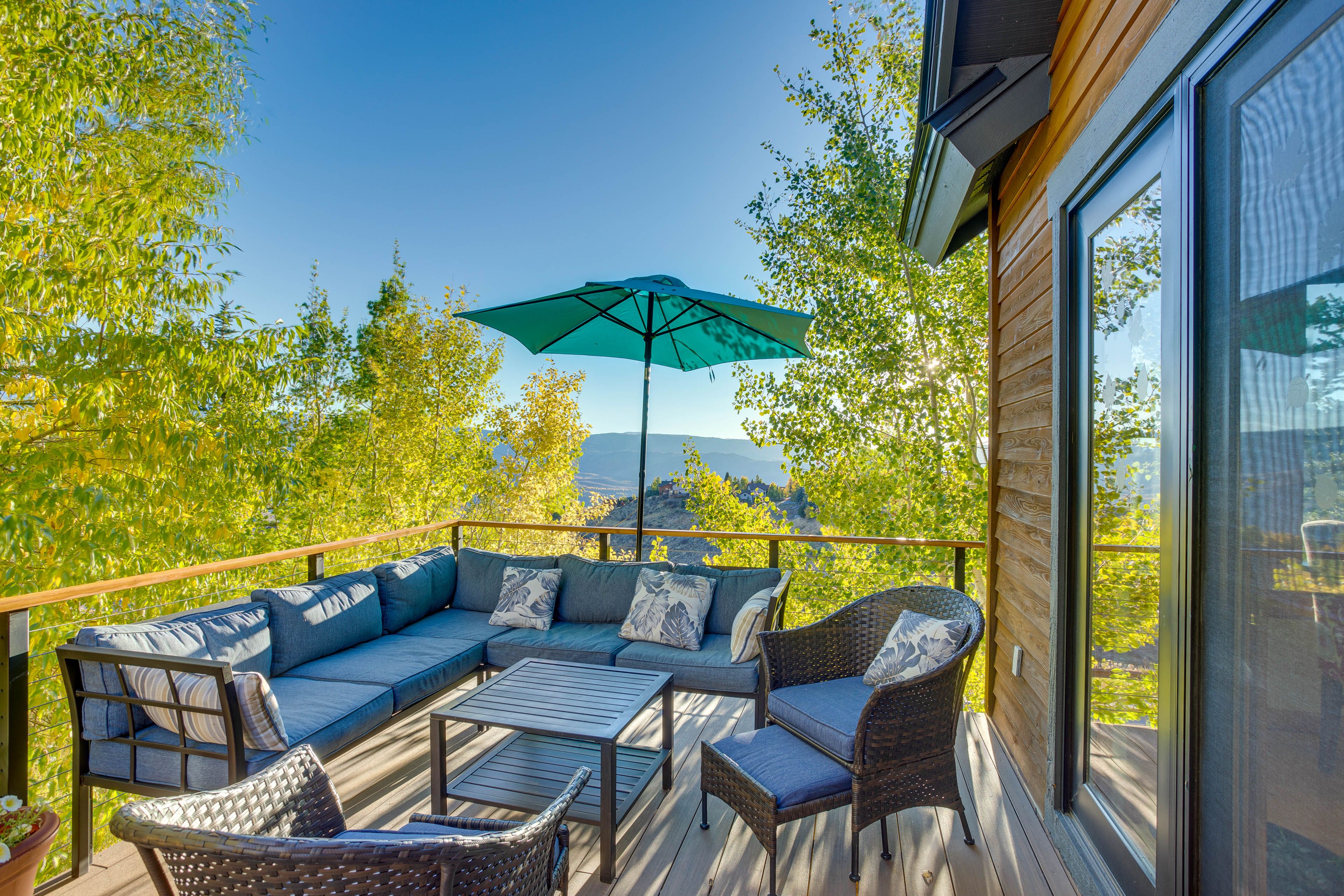Deck | Outdoor Seating & Dining | Mountain Views