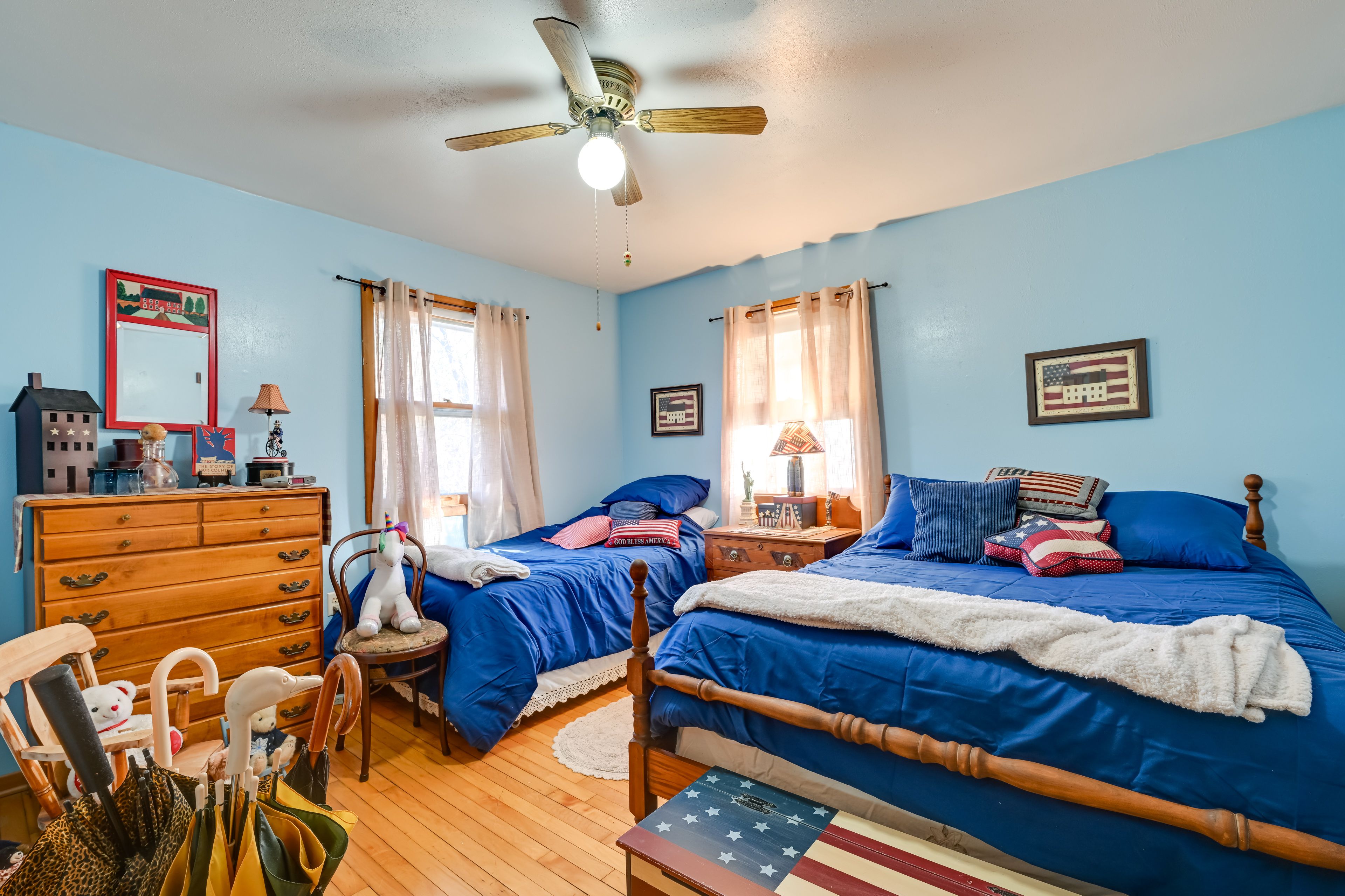 Bedroom 2 (4th of July Room) | Main Level | Full Bed | Twin Bed
