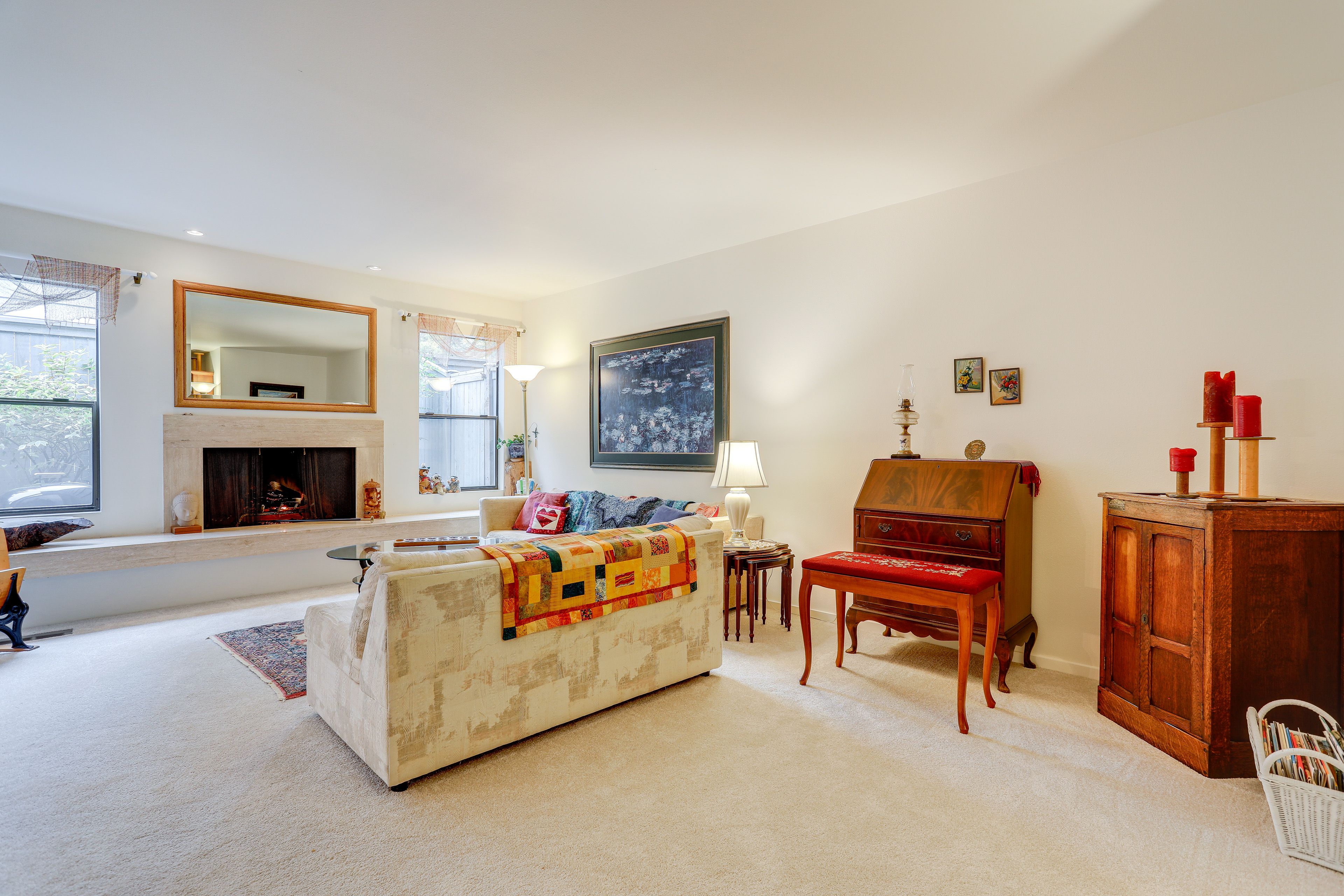 Living Room | Full Sleeper Sofa | Fireplace