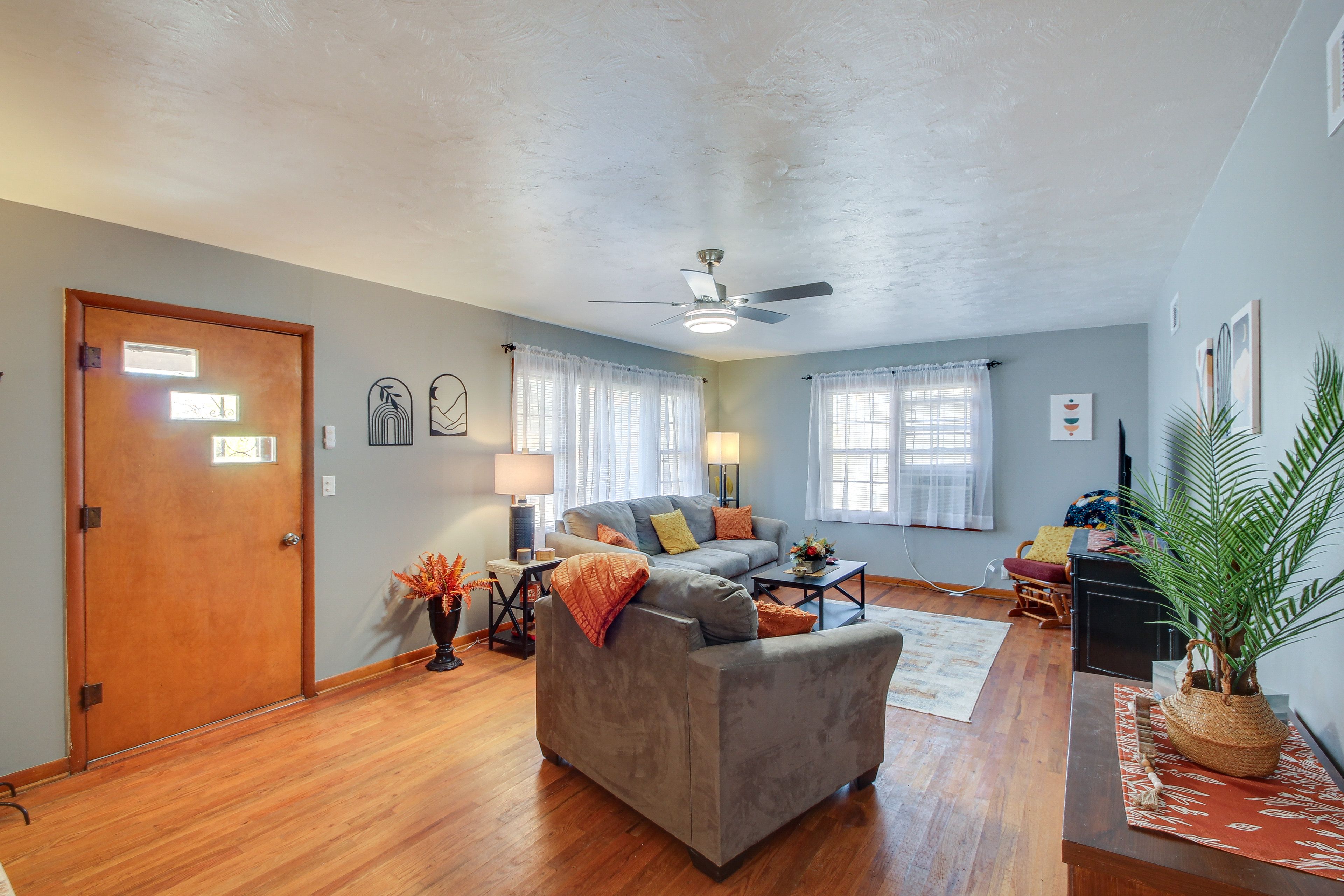 Living Room | Smart TV | Central Heating & A/C | Window A/C Unit | Ceiling Fans