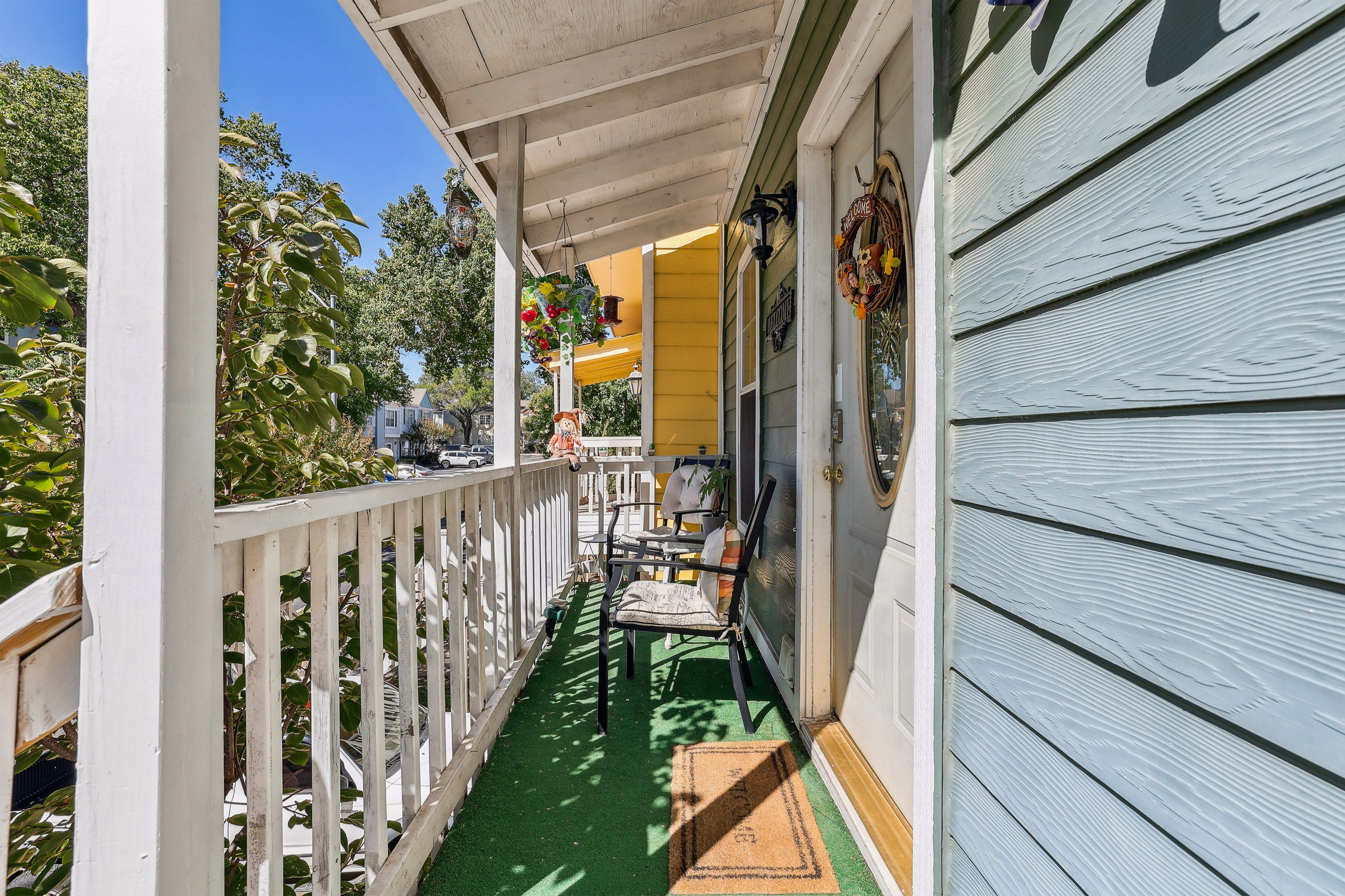 Townhome Entrance | Covered Front Porch | Seating