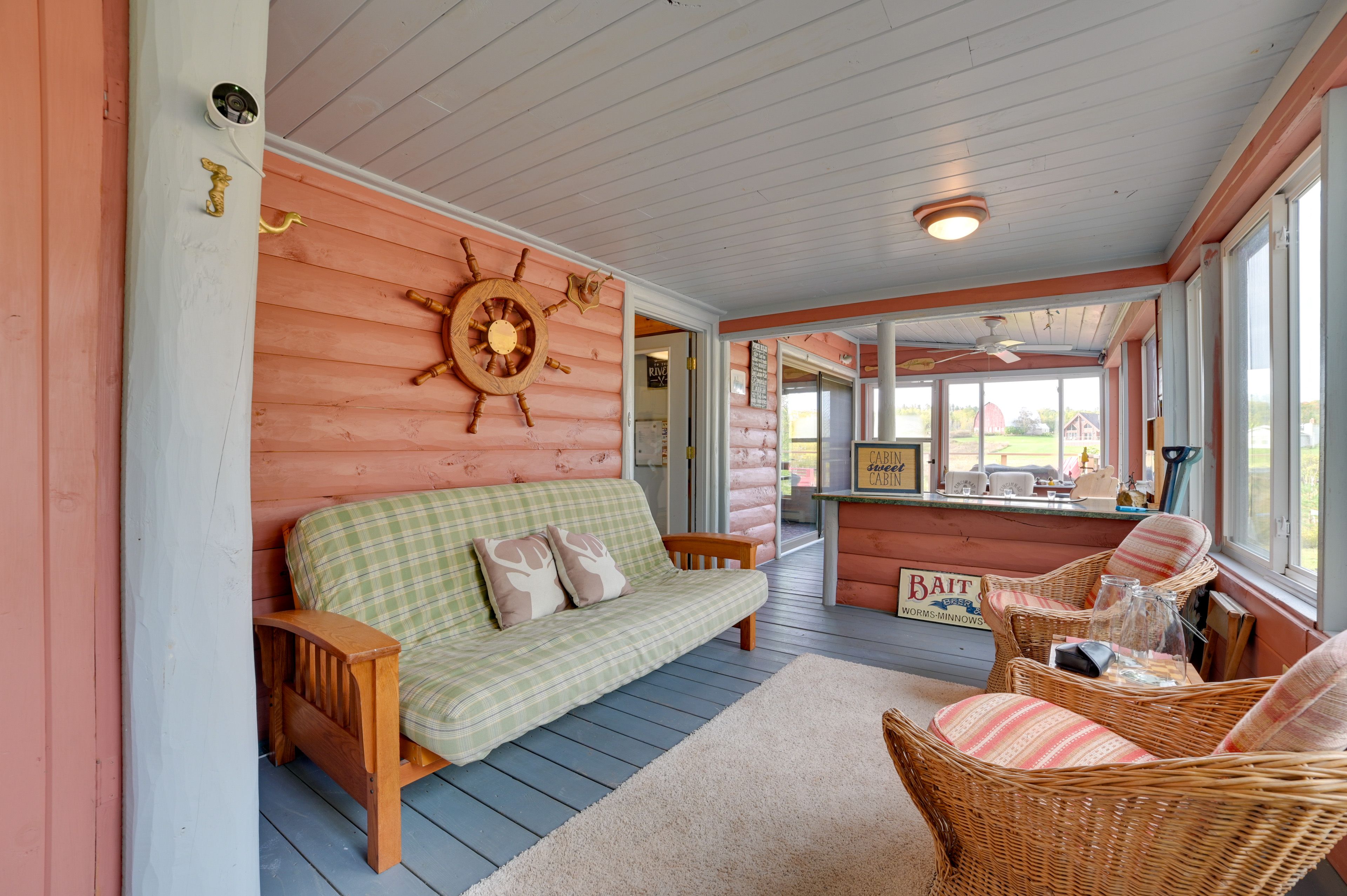 Sunroom | Lounge Seating | Ceiling Fan | Access to Deck