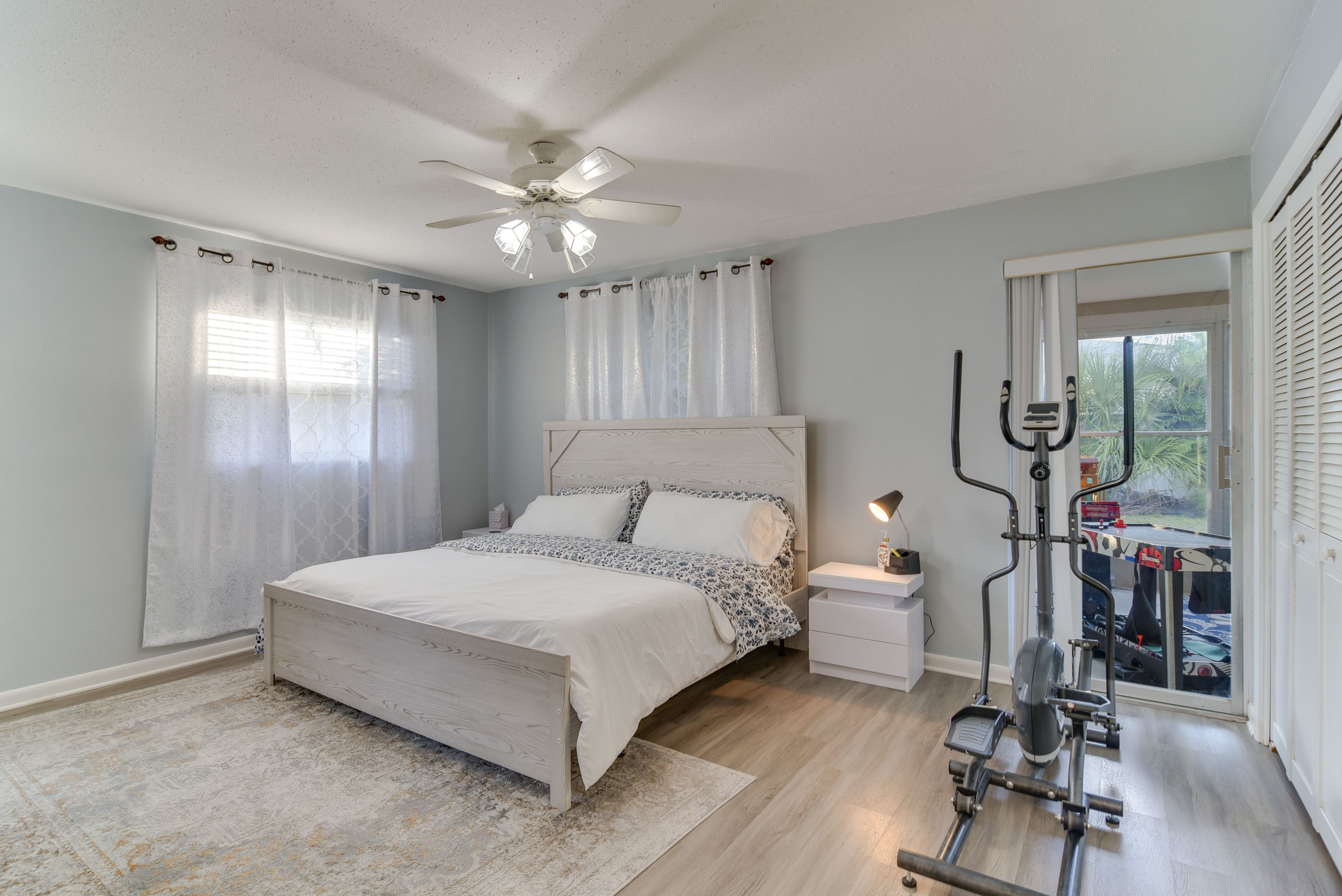 Bedroom 1 | King Bed | Linens Provided | Elliptical