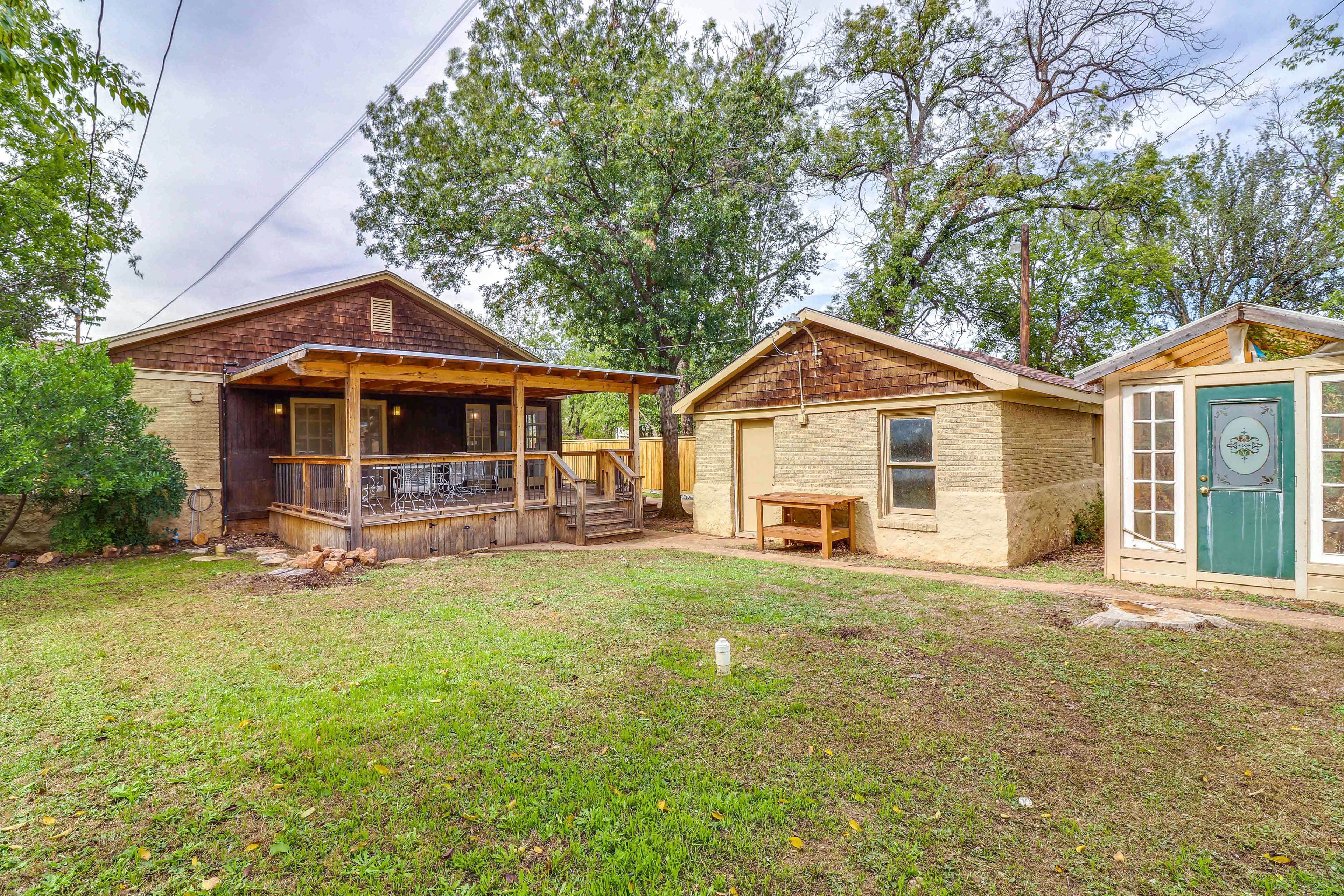 Large Backyard | Covered Deck | Seating & Dining