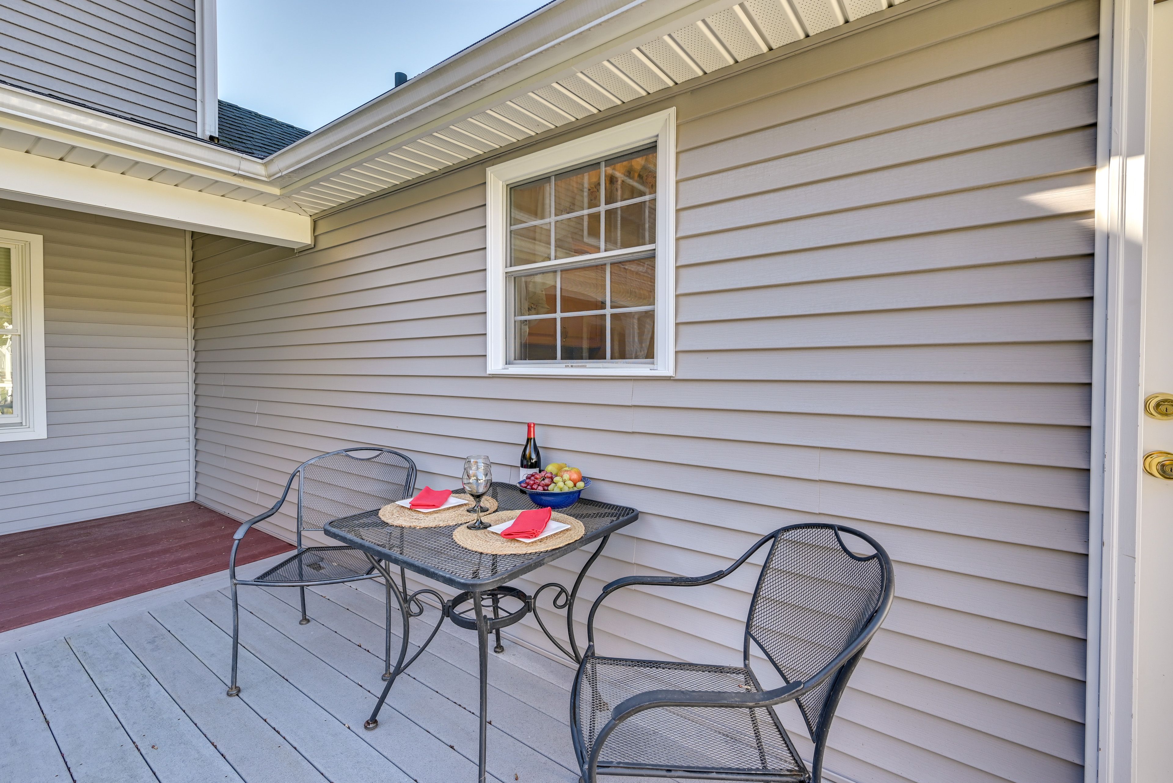 Outdoor Space | Shared Deck w/ Seating | Backyard w/ Animals On-Site