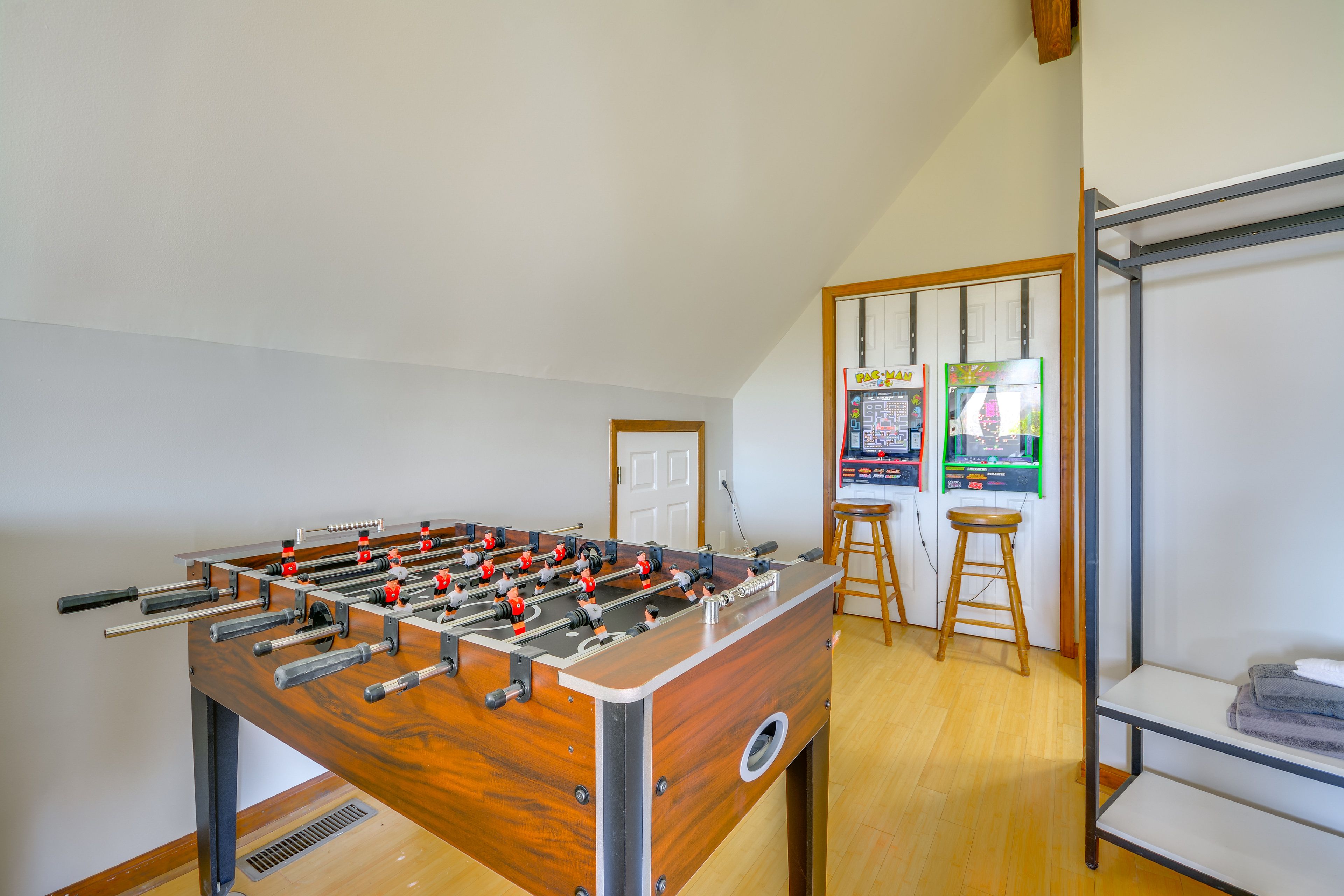 Loft | Game Area | Foosball Table | Pac-Man Game Consoles