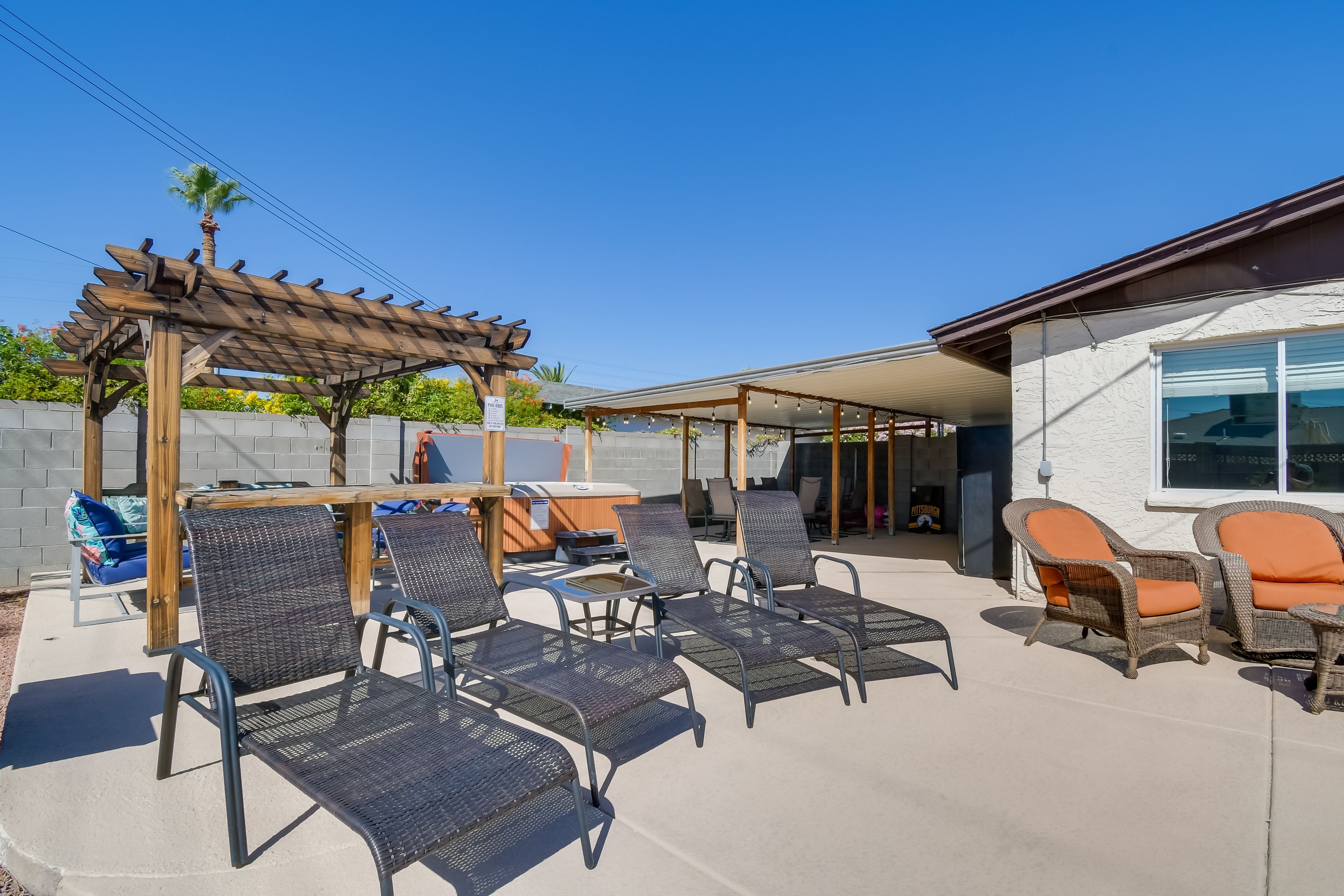 Lounge Seating | Pool Umbrella | Cornhole