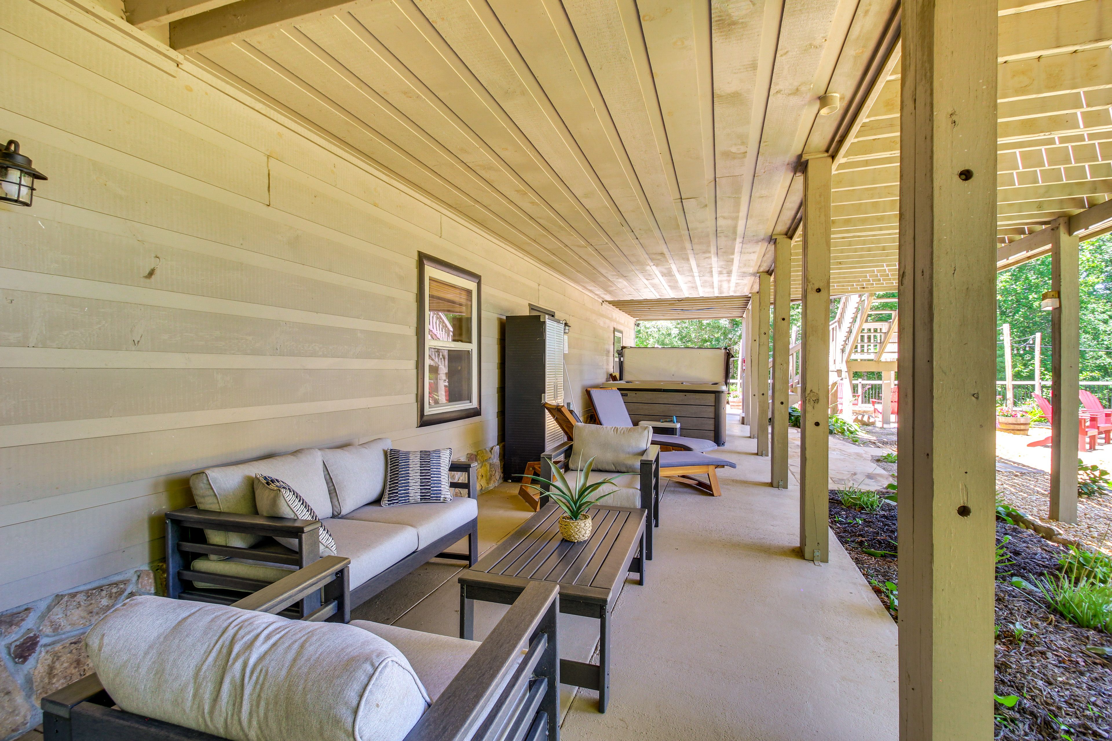 Covered Patio | Lower Level | Hot Tub