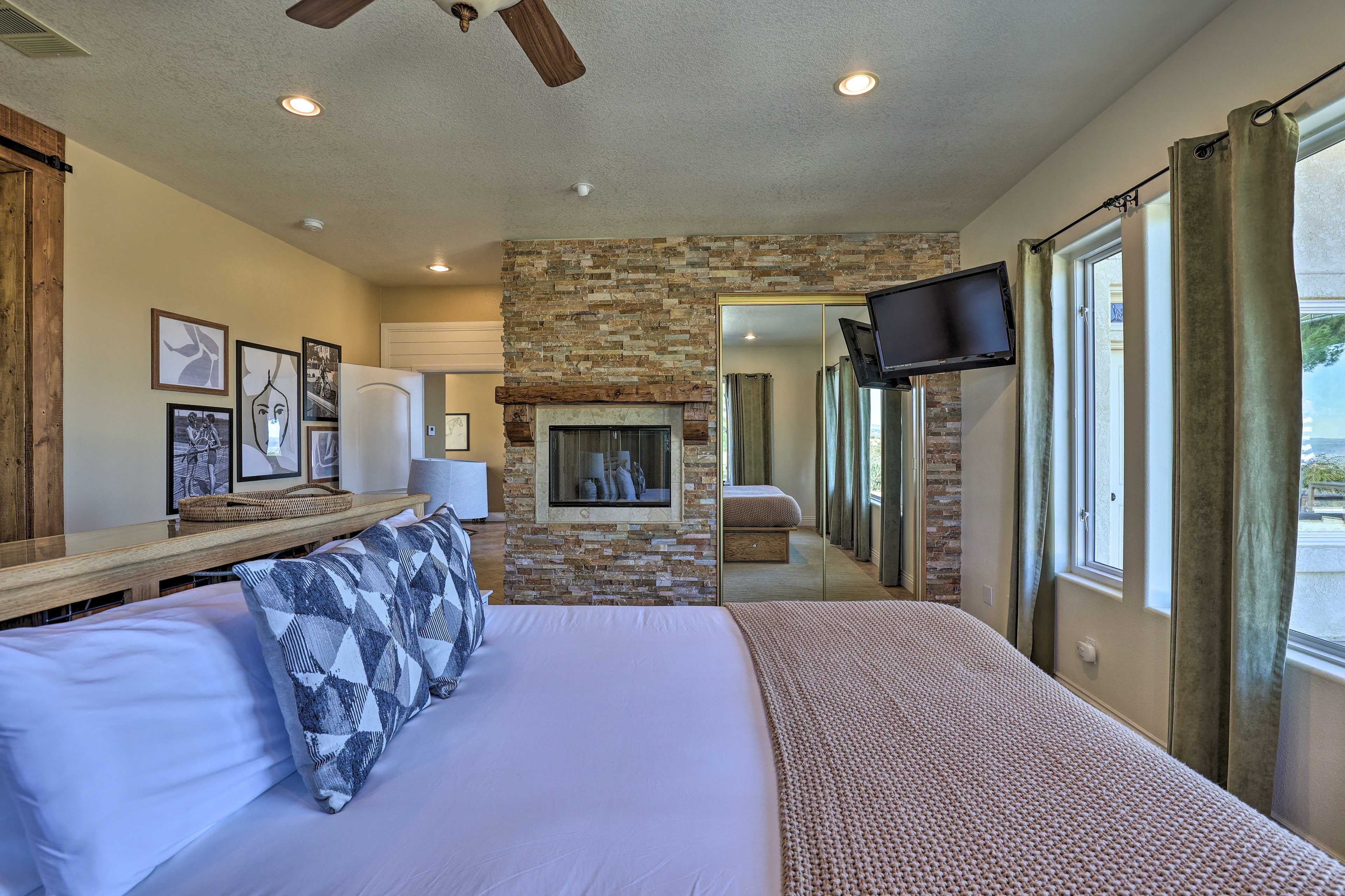 Bedroom 1 | King Bed | Smart TV | Patio Access | Linens Provided