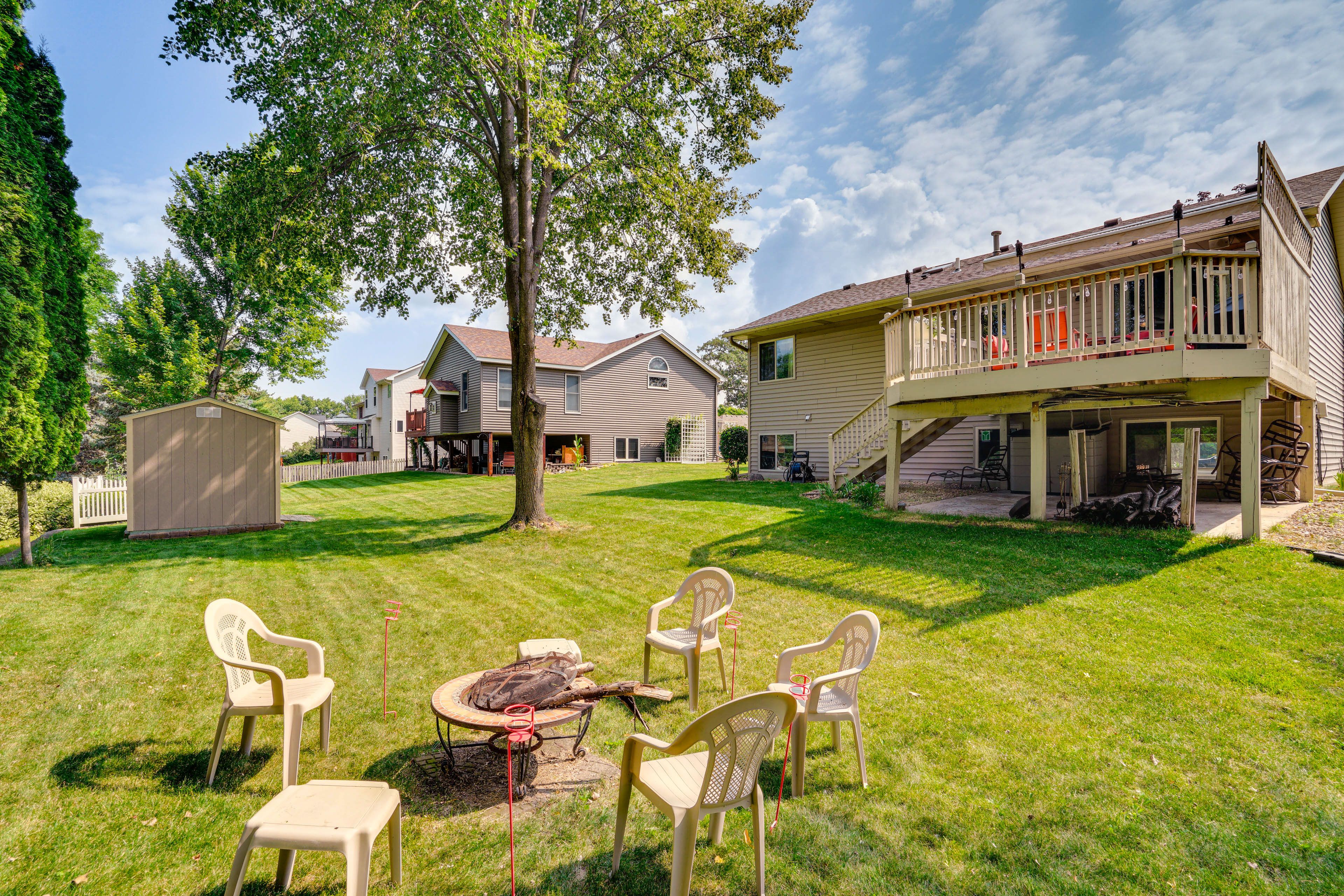 Private Backyard Area | 2-Story Home | Fire Pit w/ Seating