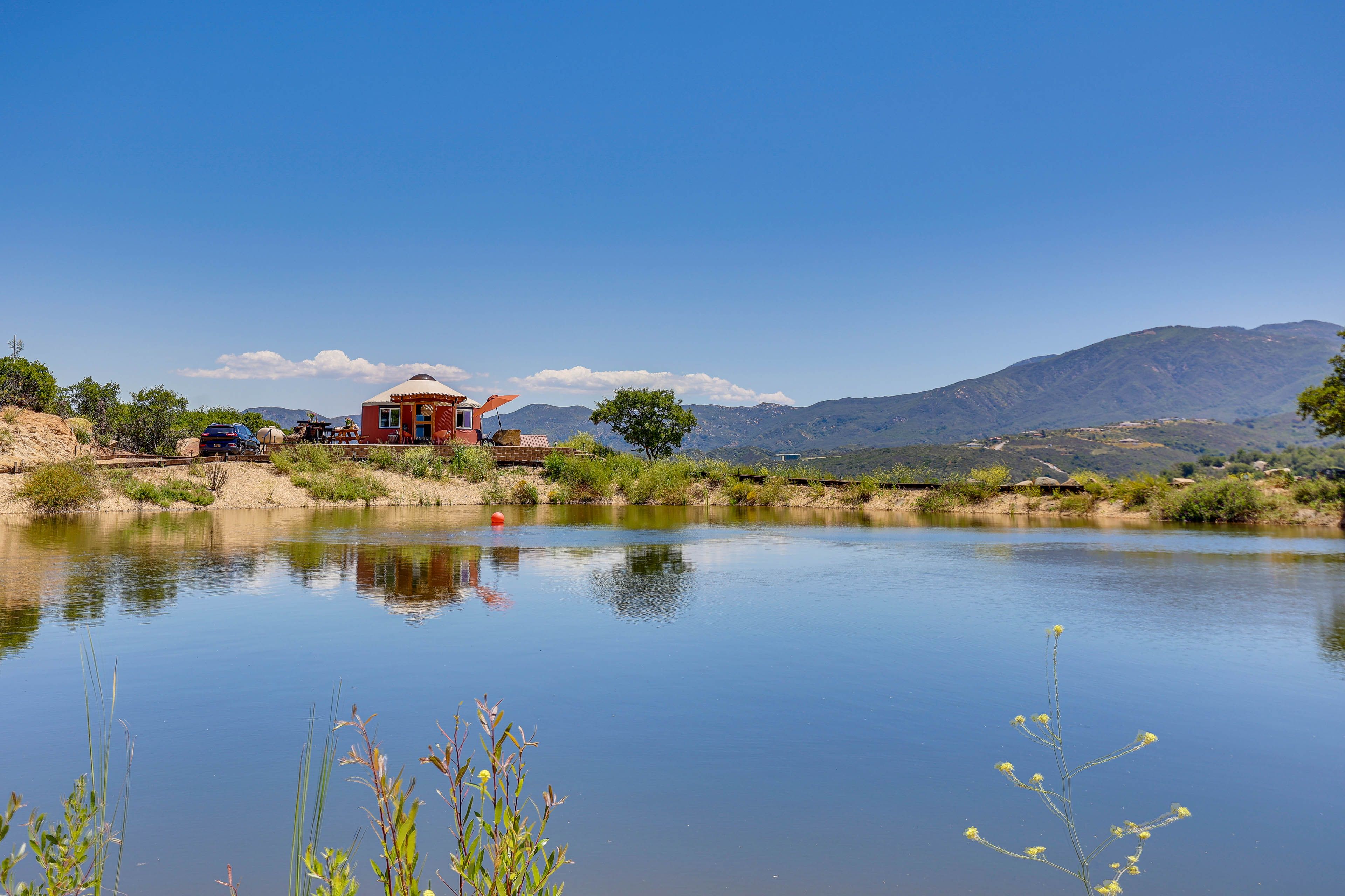 Studio Exterior | Outdoor Kitchen | Shared Pond Access | Mountain Views