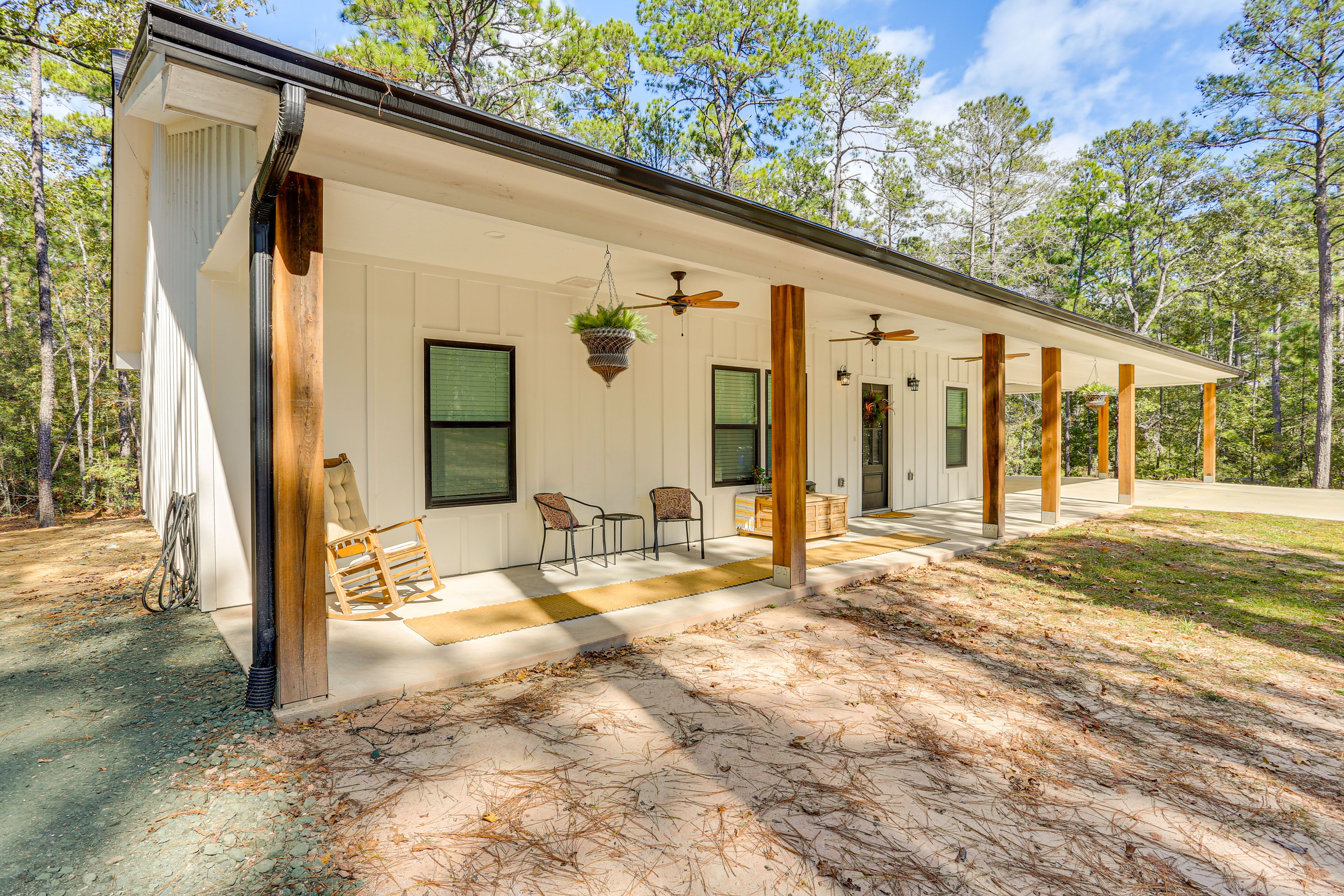 Covered Porch w/ Seating | Ceiling Fans