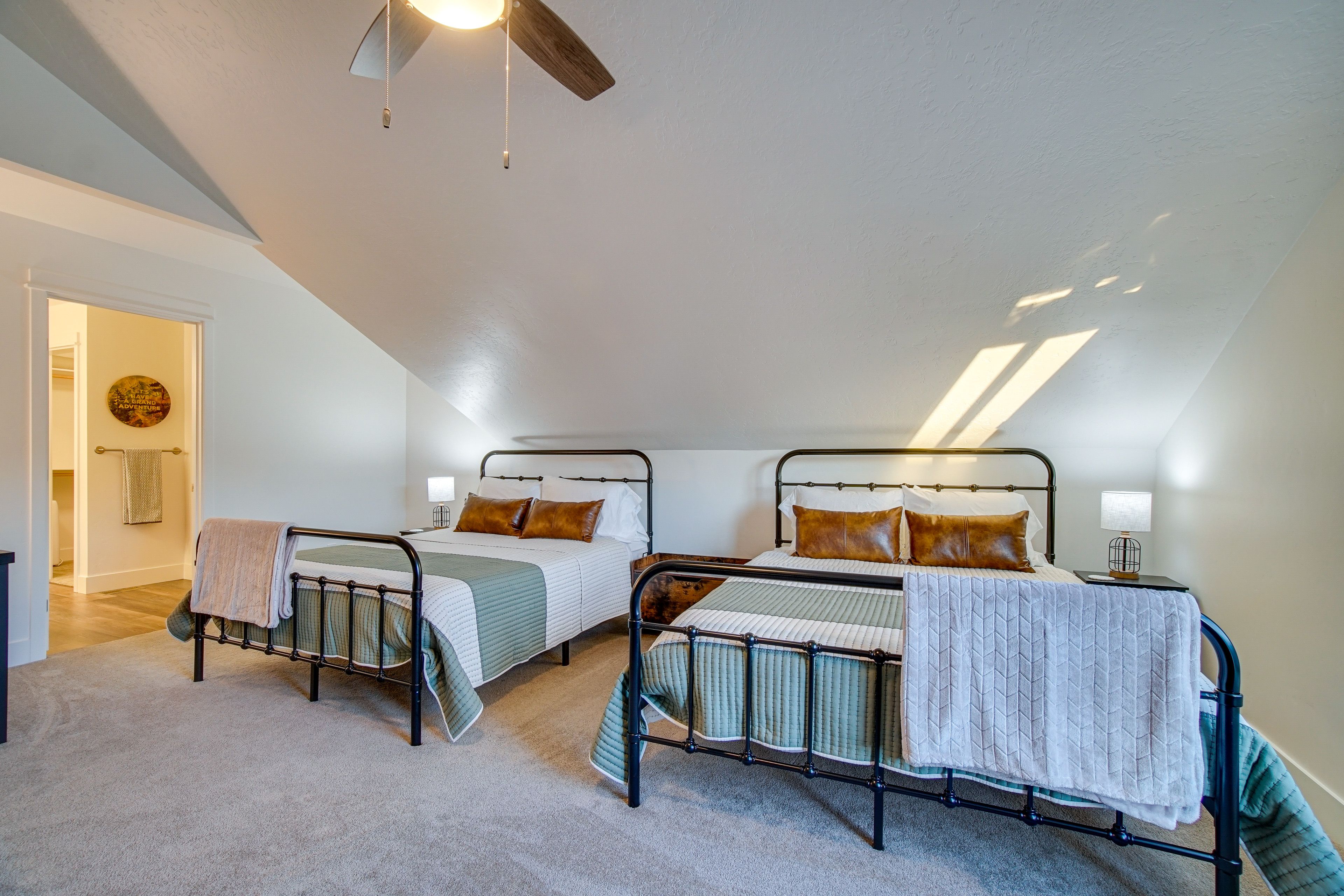 Bedroom 1 | 2 Queen Beds | Linens Provided | En-Suite Bathroom | 3rd Floor