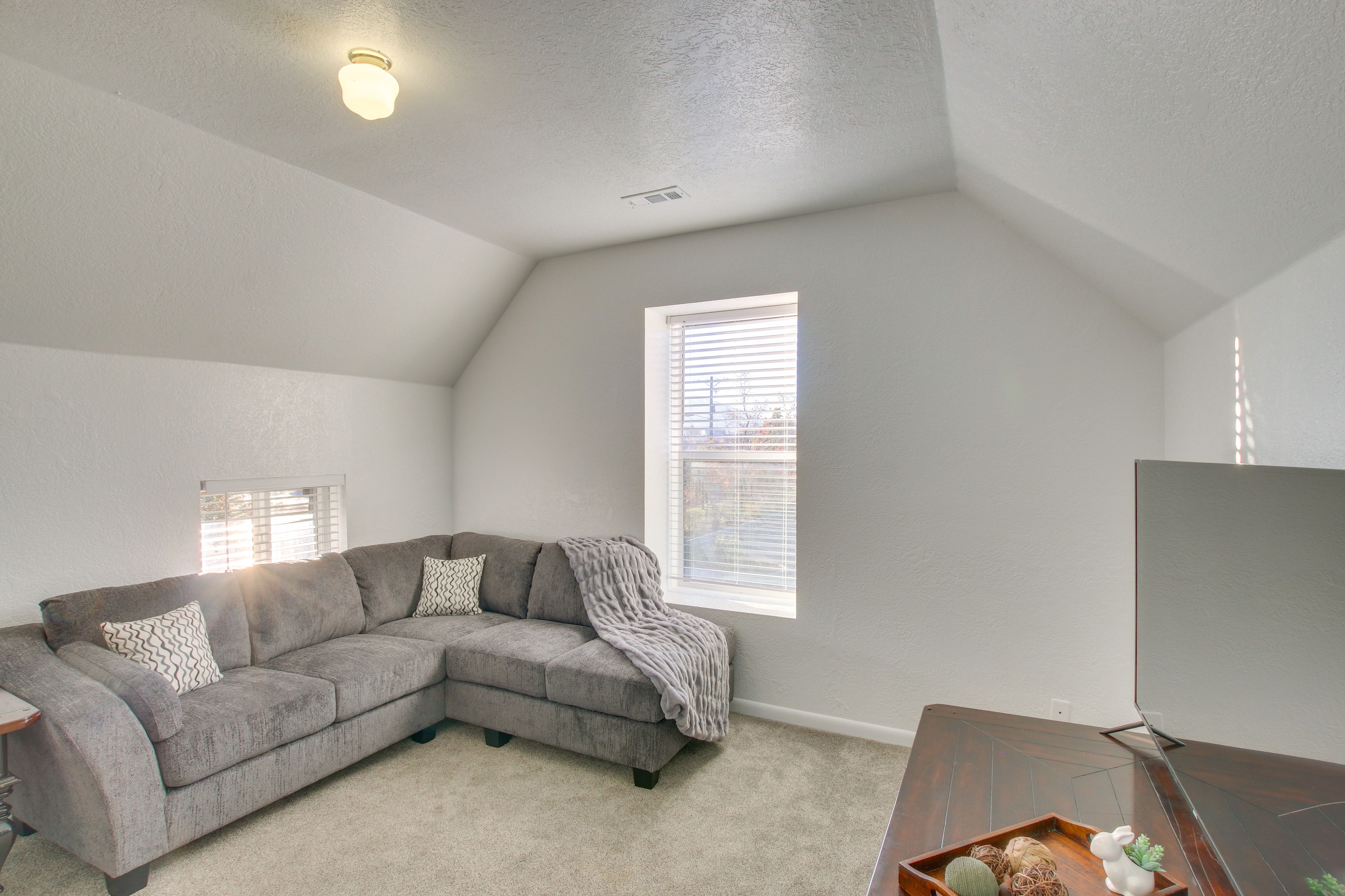 Logan Vacation Rental | 1BR + Bonus Room | 1BA | Stairs to Access | 800 Sq Ft