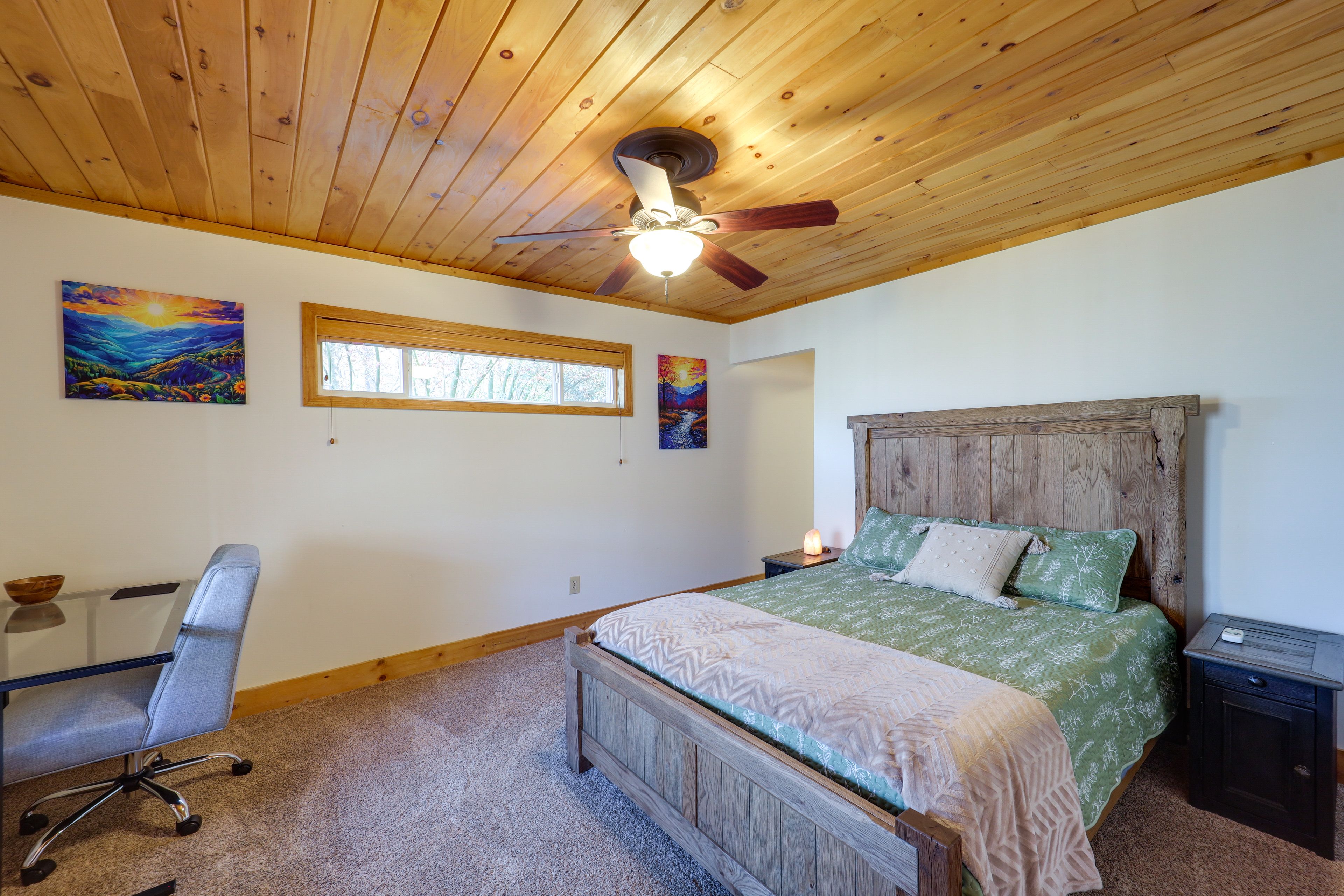 Bedroom 1 | Queen Bed | Linens Provided | Desk Workspace