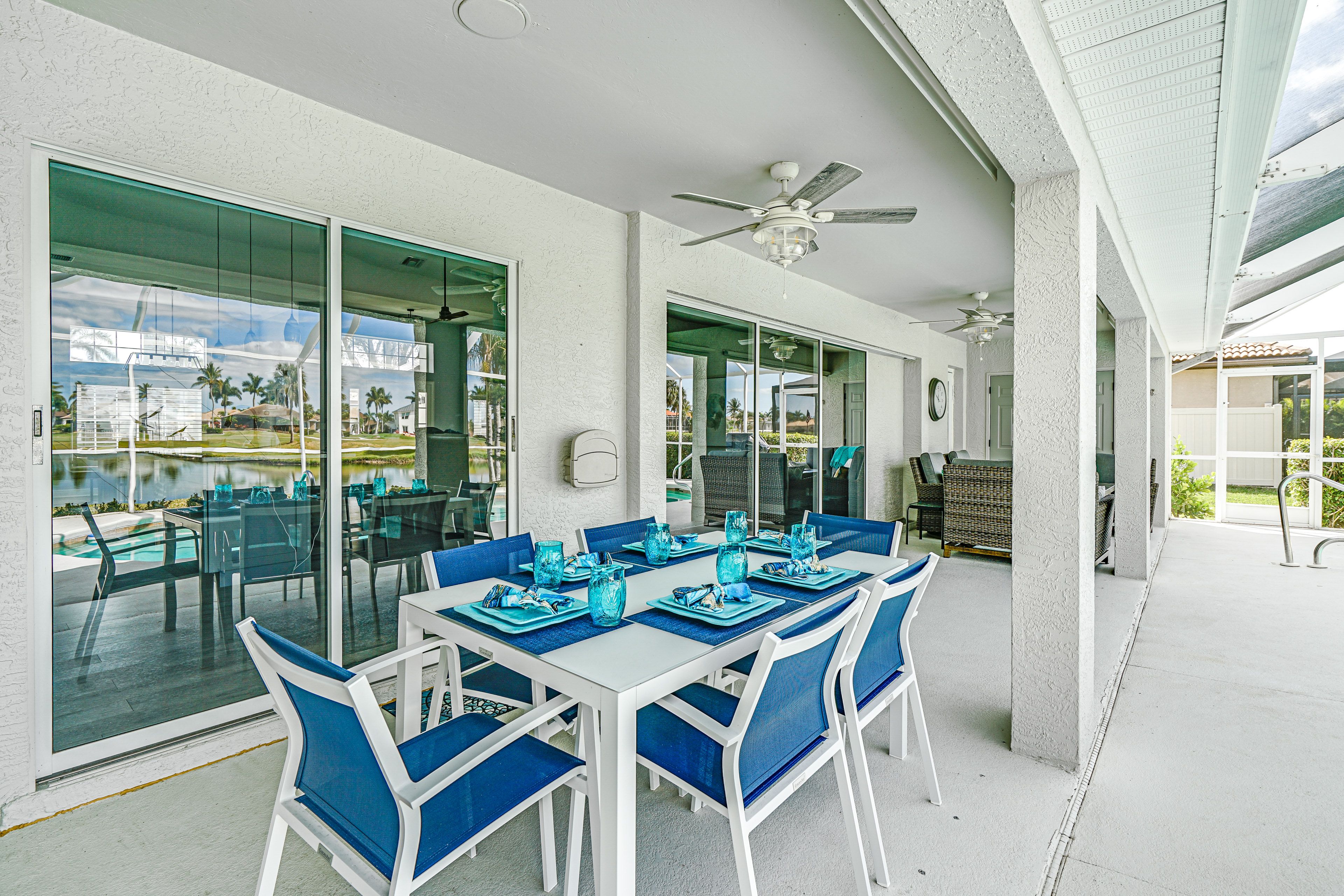 Furnished Lanai | Dining Area | Gas Grill (Propane Provided) | Fire Pit Table