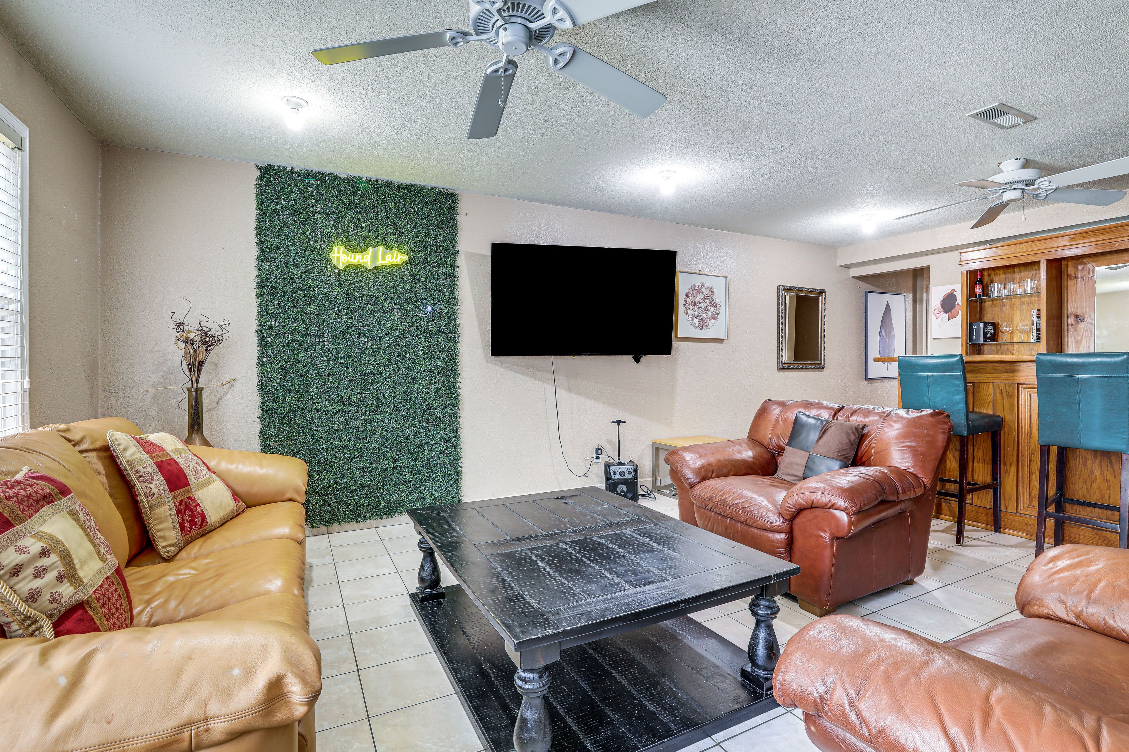 Living Area | Flat-Screen TV w/ Cable | Dry Bar | Wine Cooler | Board Games