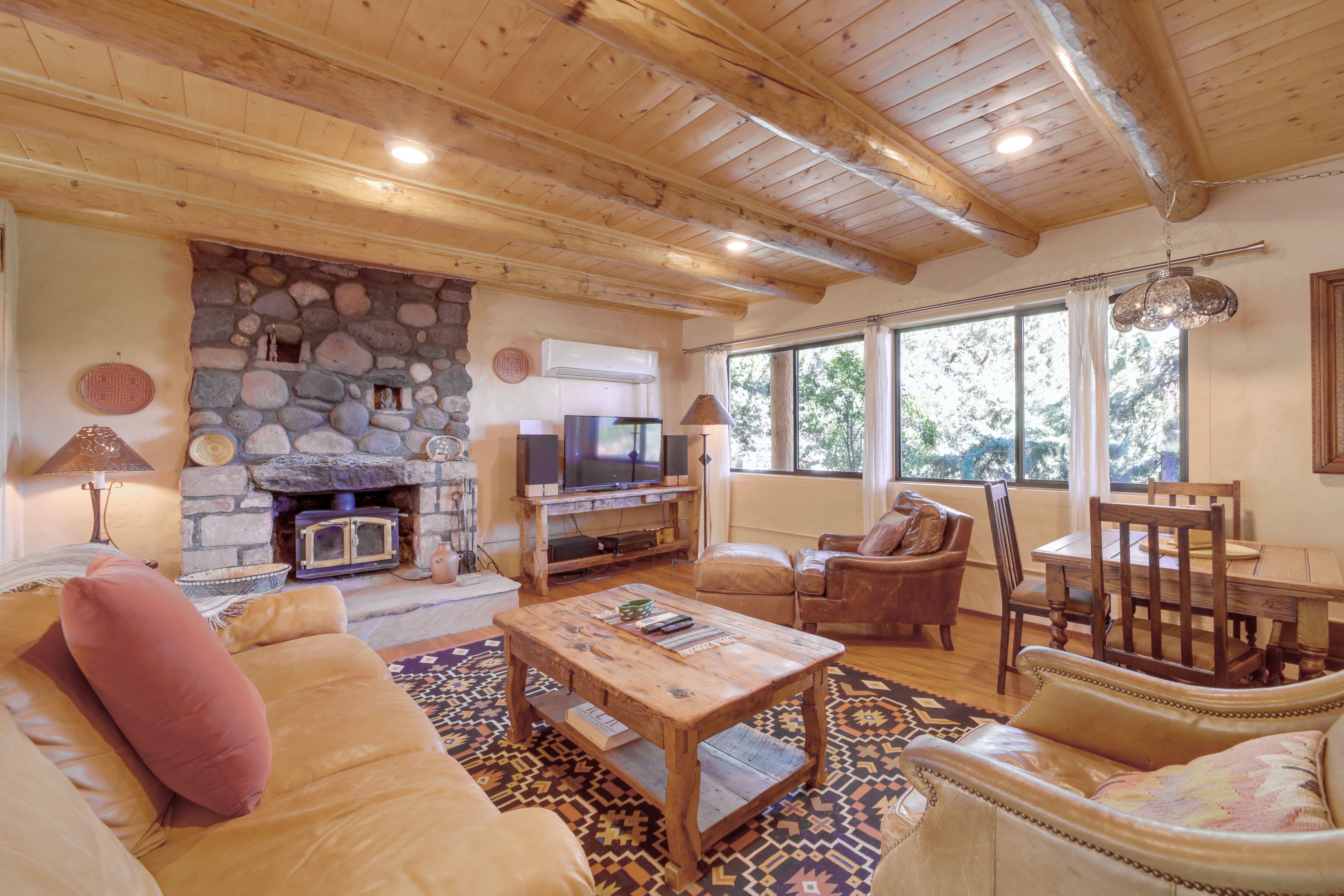 Living Room | Full Sleeper Sofa | Smart TV | Wood-Burning Fireplace