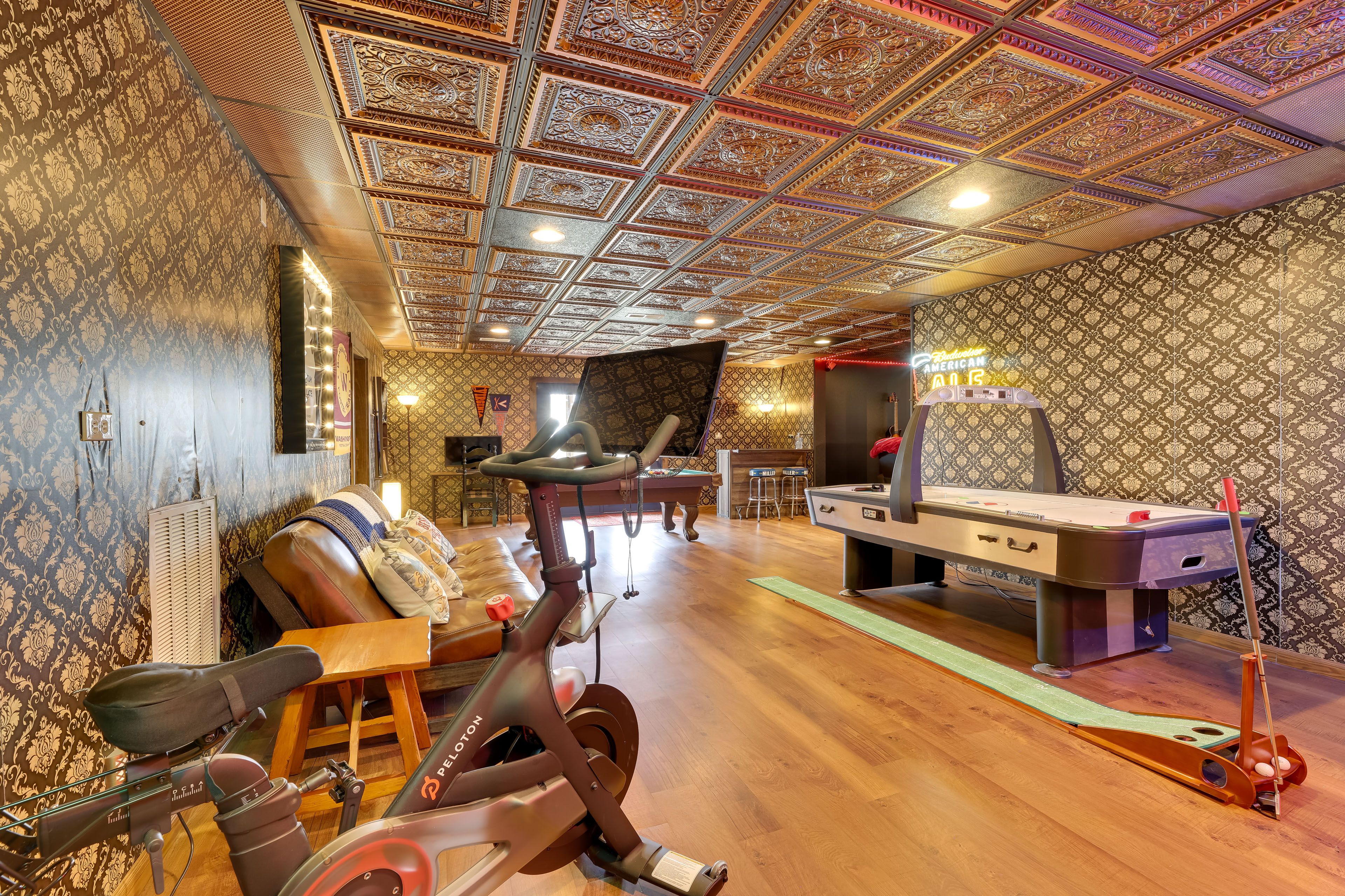 Entertainment Room | Lower Level | Gym Equipment | Projector | Air Hockey