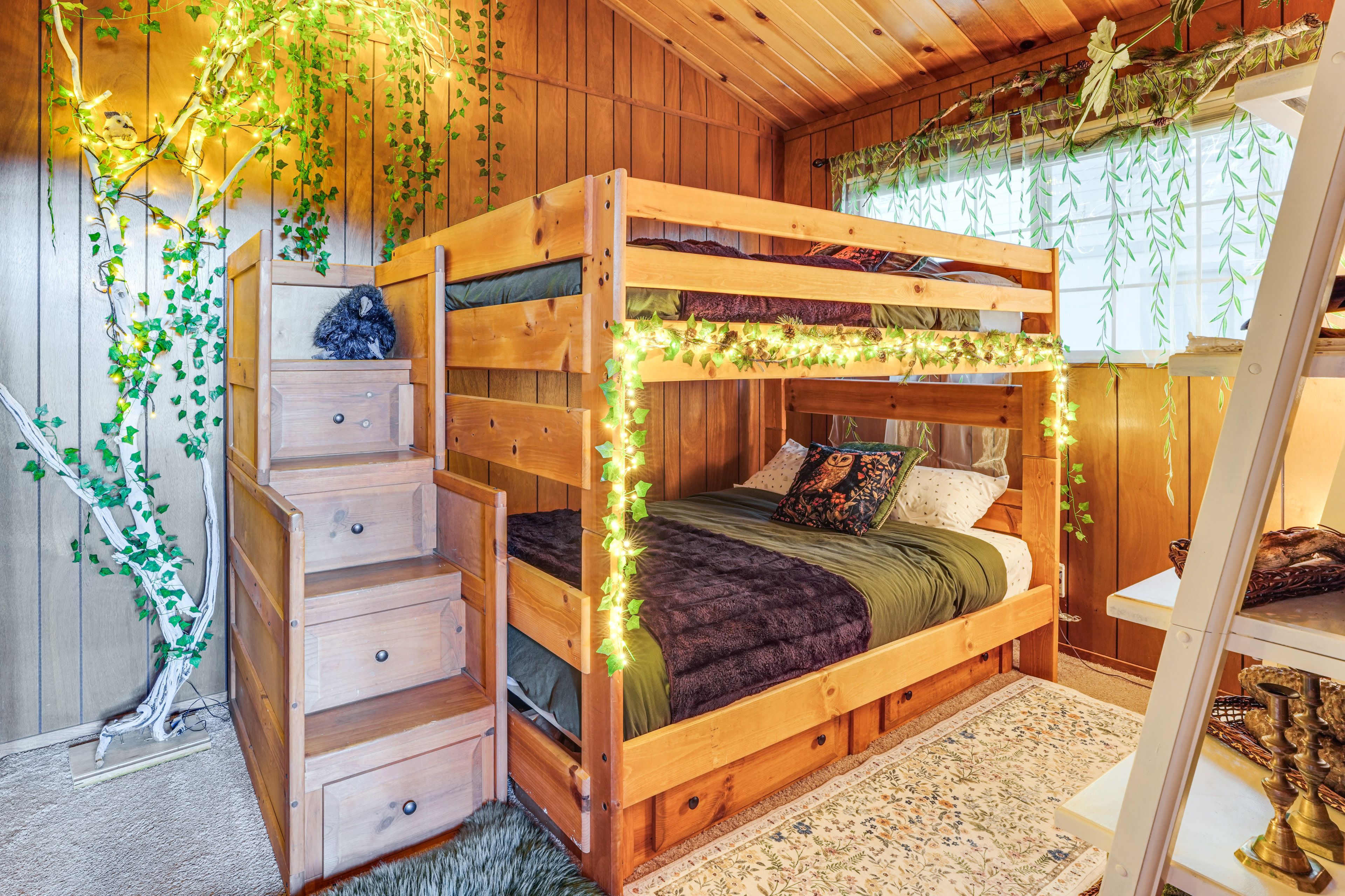 Bedroom 2 (Enchanted Forest) | 2nd Floor | Full Bunk Bed | Board Games