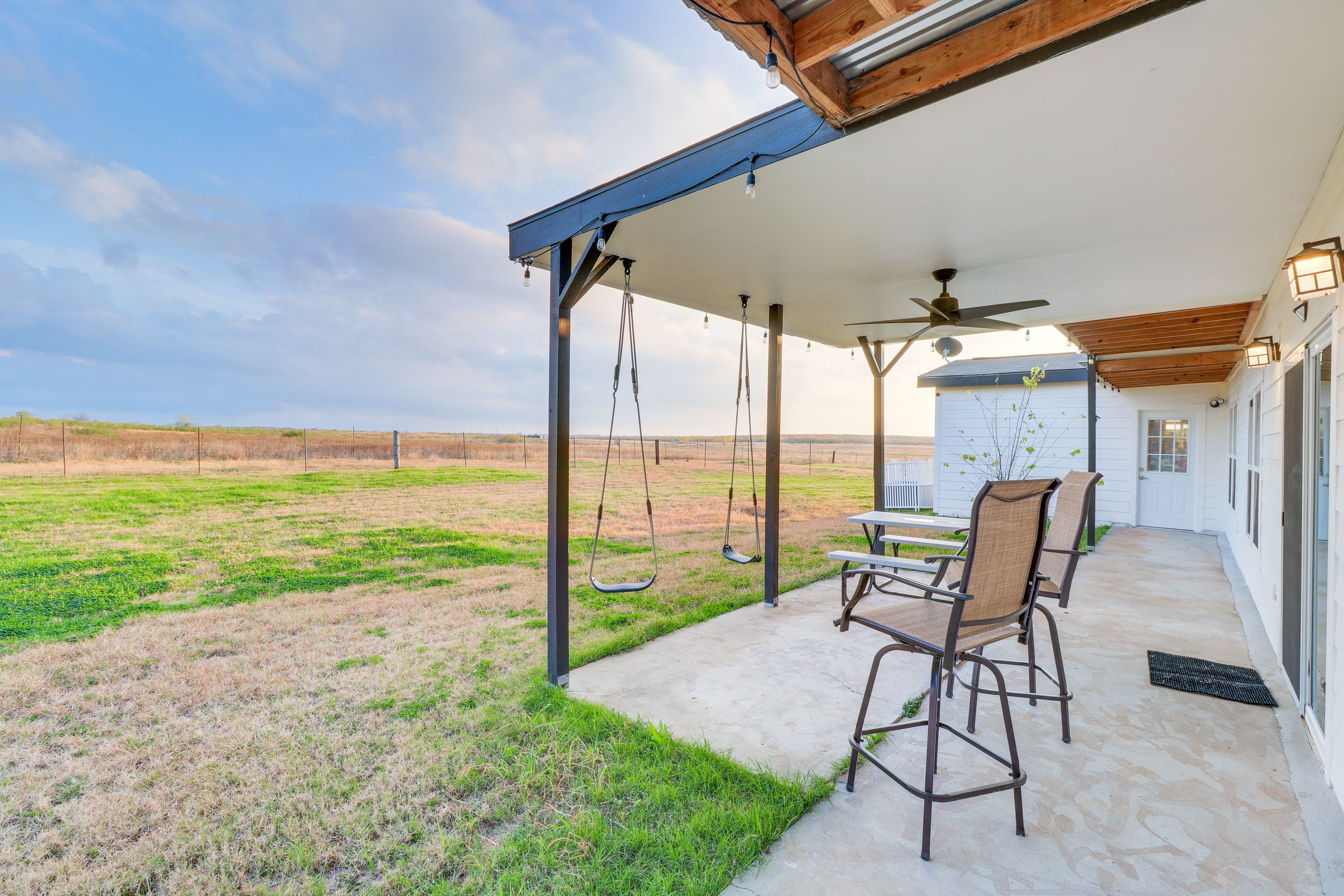 Covered Patio | Seating + Swings