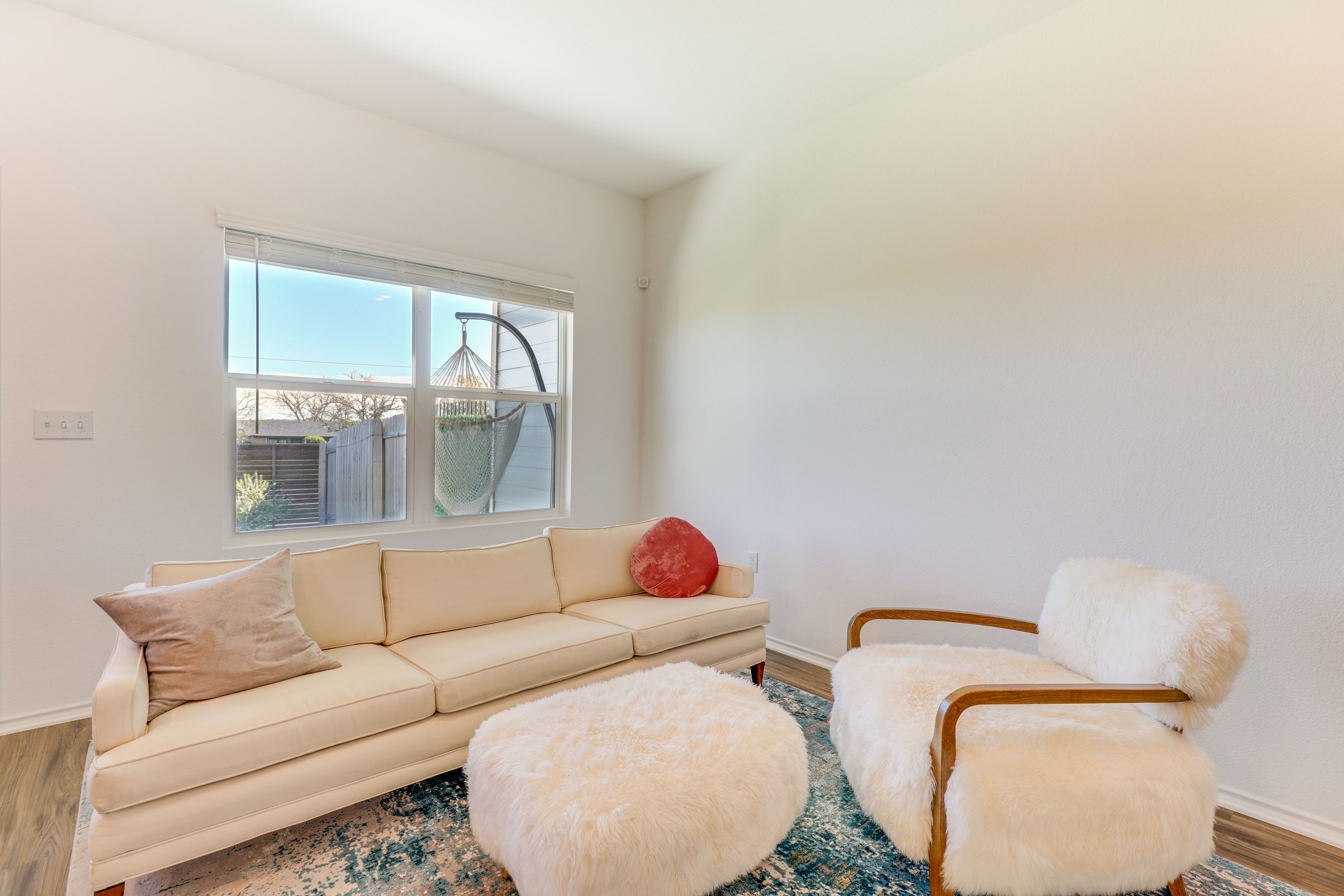 Living Room | Smart TV | Bar Cart | Central A/C + Heating
