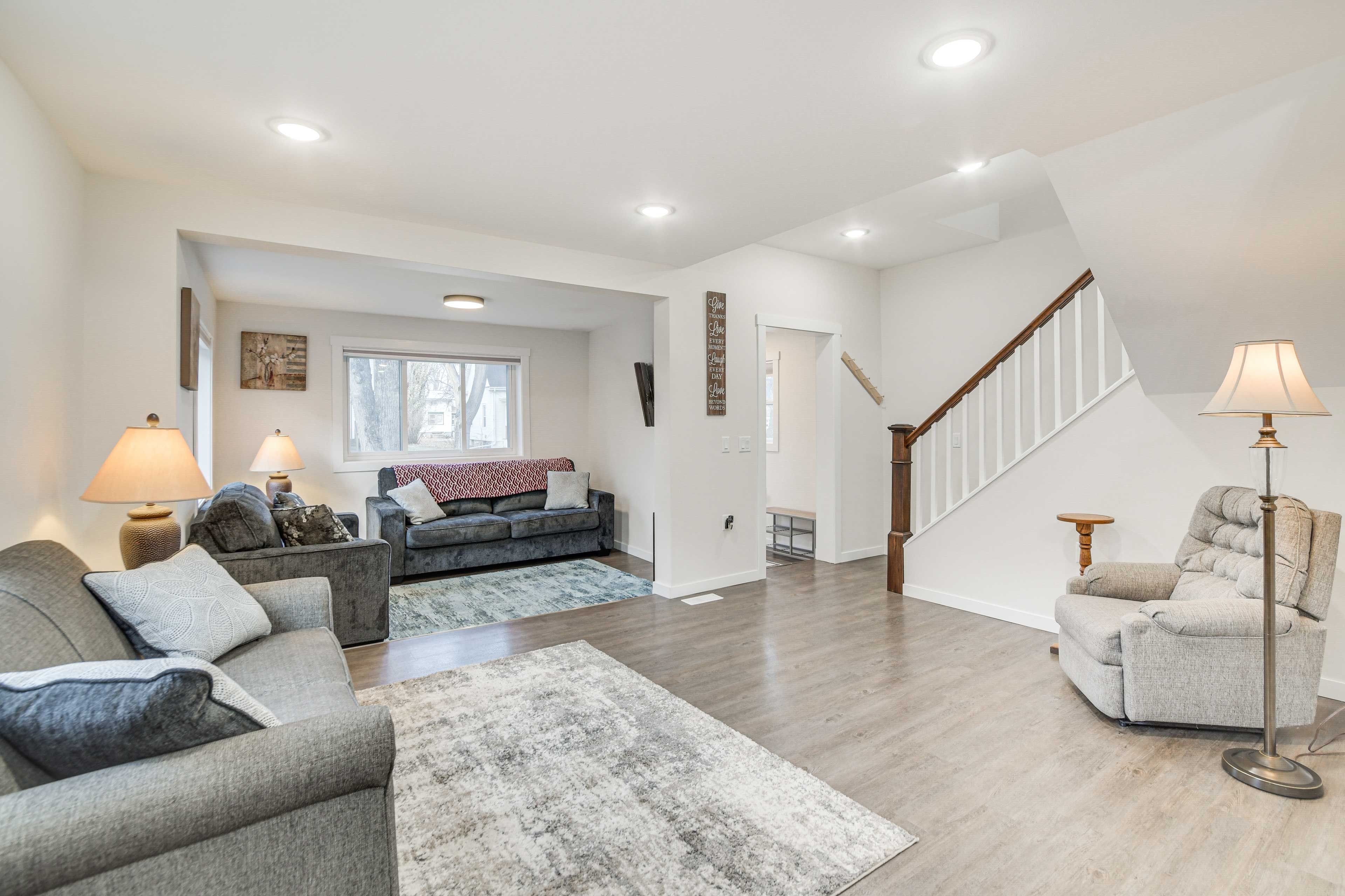 Fargo Vacation Rental | 4BR | 2BA | 2,220 Sq Ft | 5 Steps for Entry