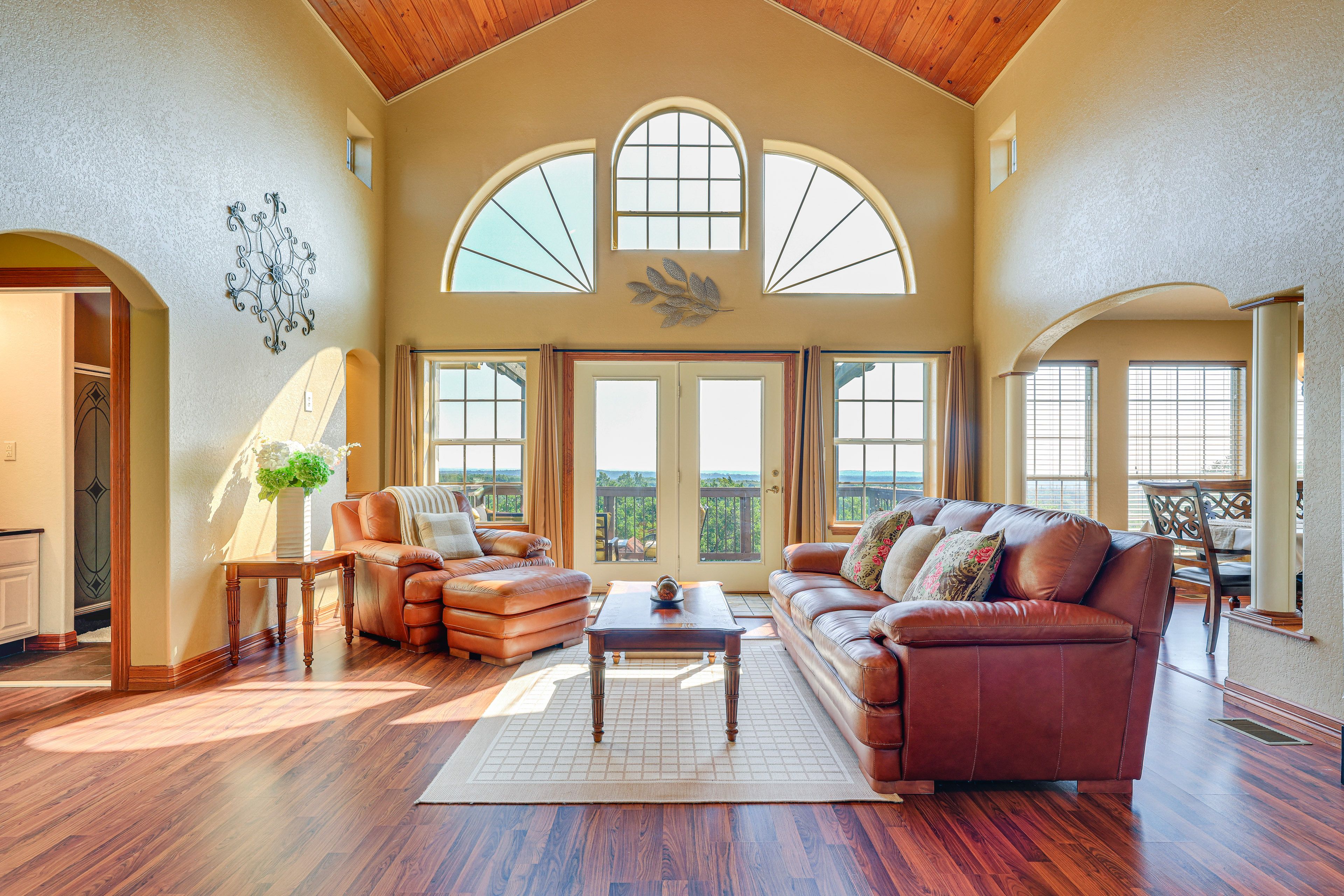 Upstairs Living Room | Central A/C + Heating | Deck Access