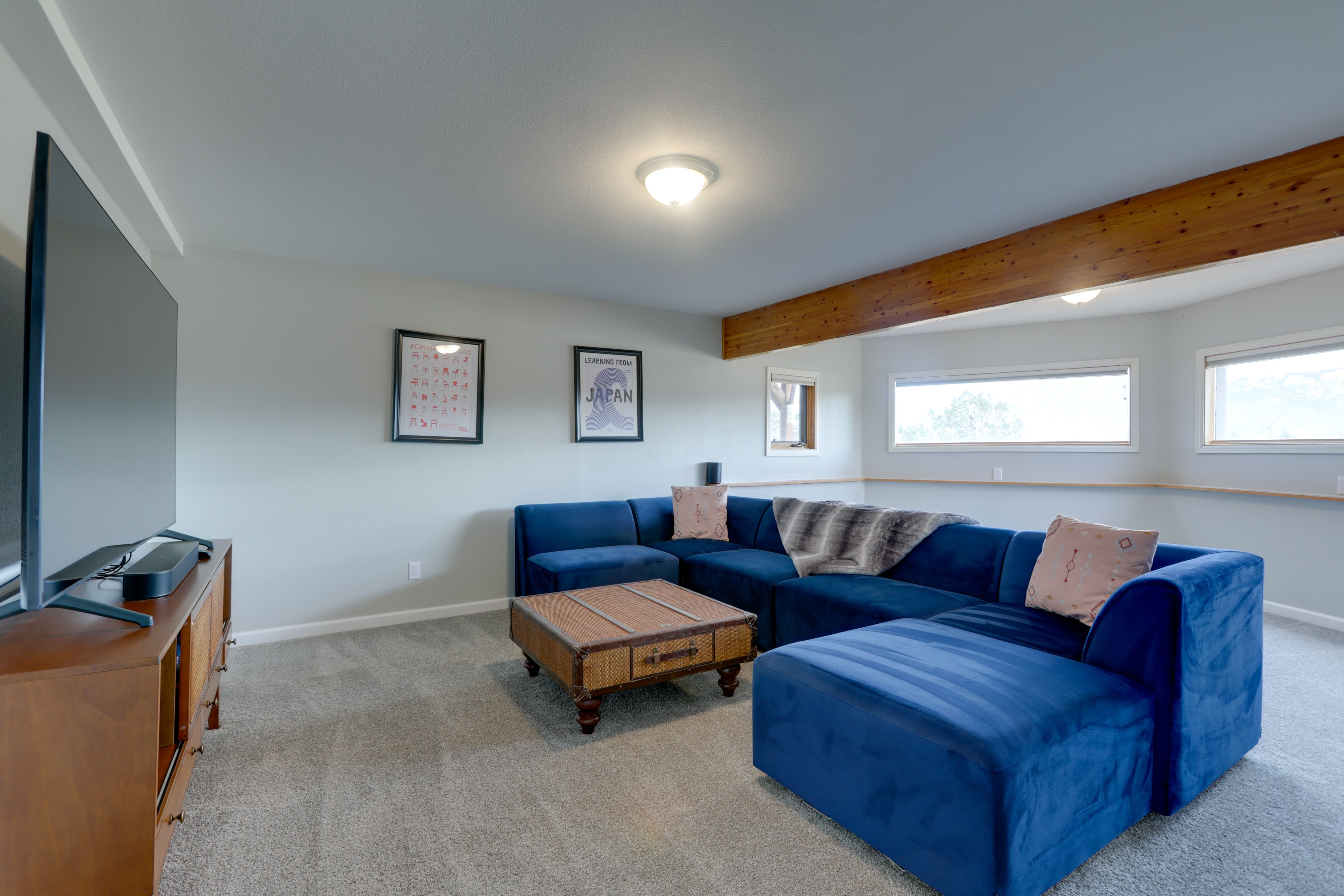 Family Room | Flat-Screen TV | Dogs Welcome w/ Fee | Fireplace | Free WiFi