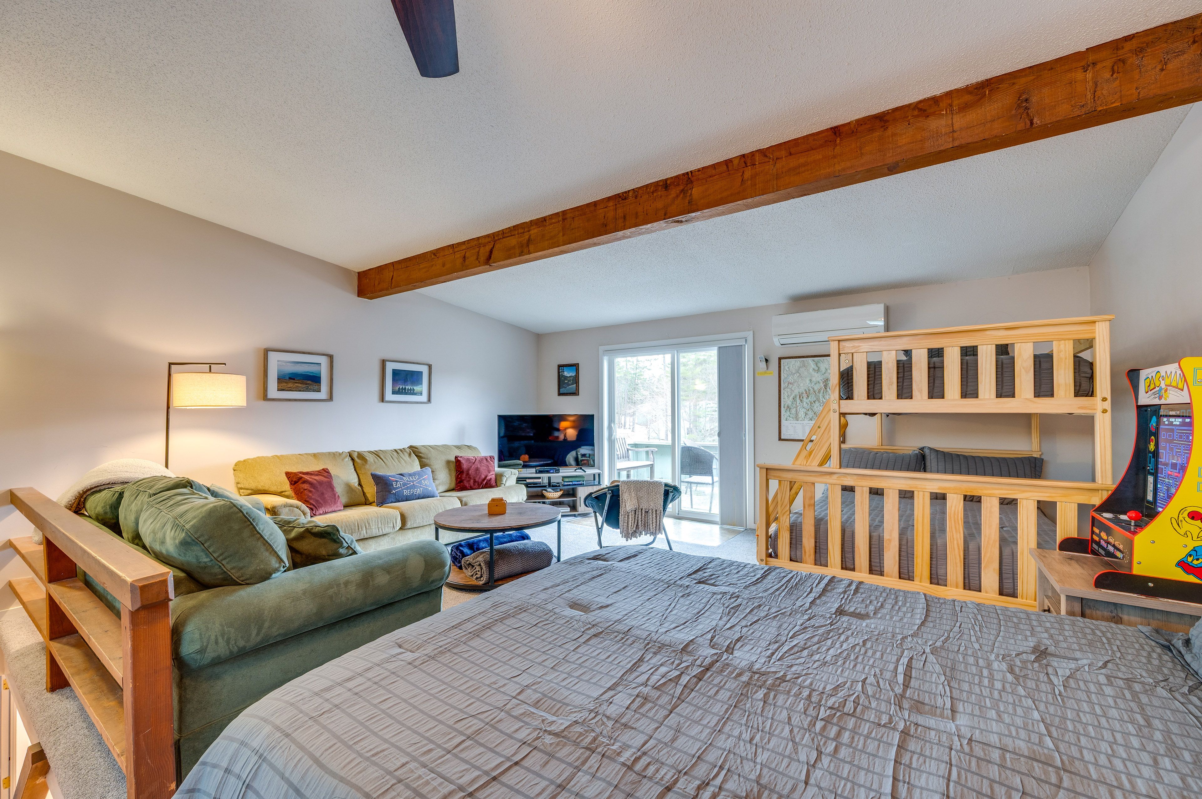 Loft | Queen Bed | Twin Bunk Bed | Queen Sleeper Sofa | Smart TV