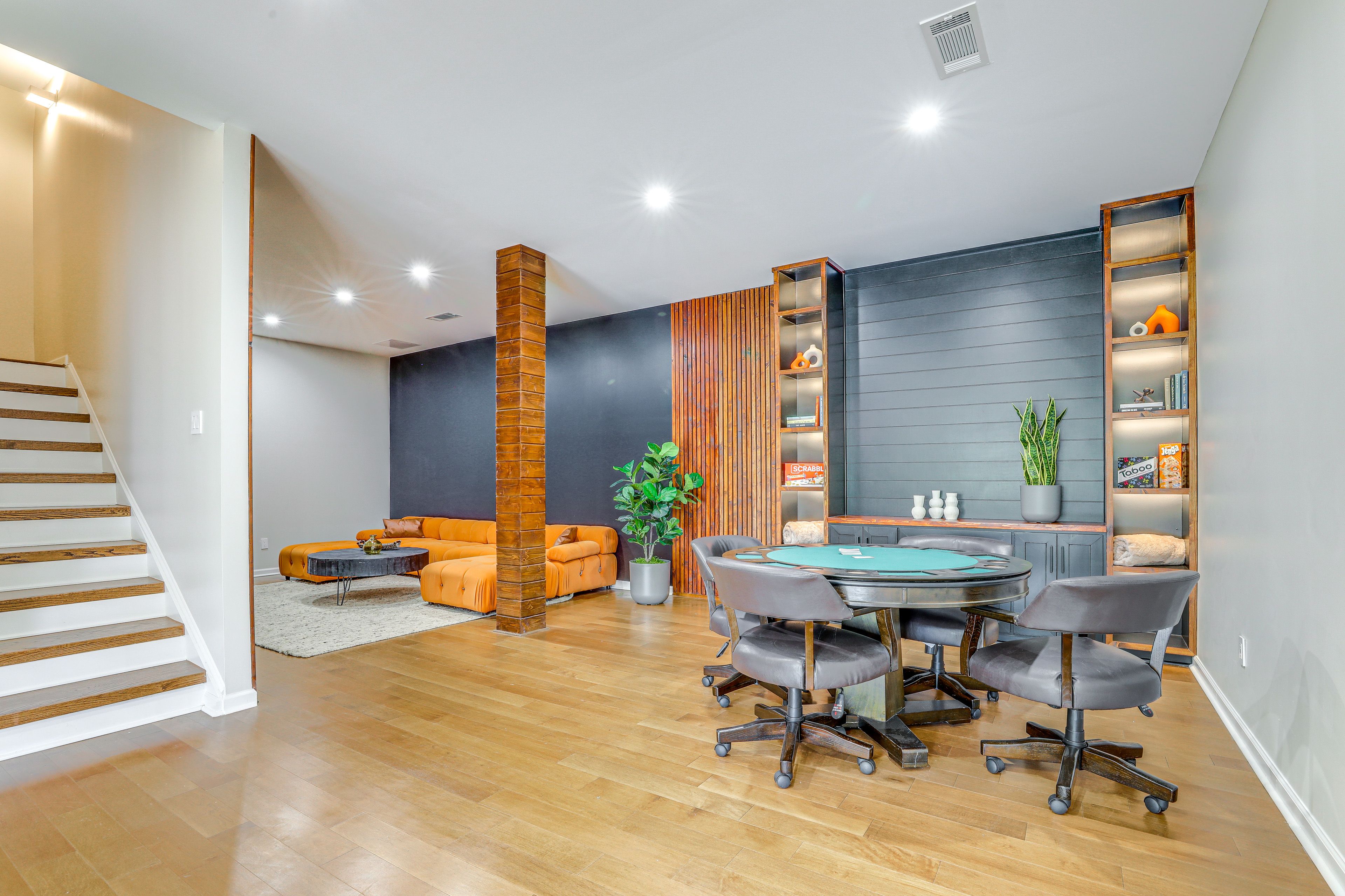 Lower Level | Poker Table | Dart Board | Cornhole | Smart TV