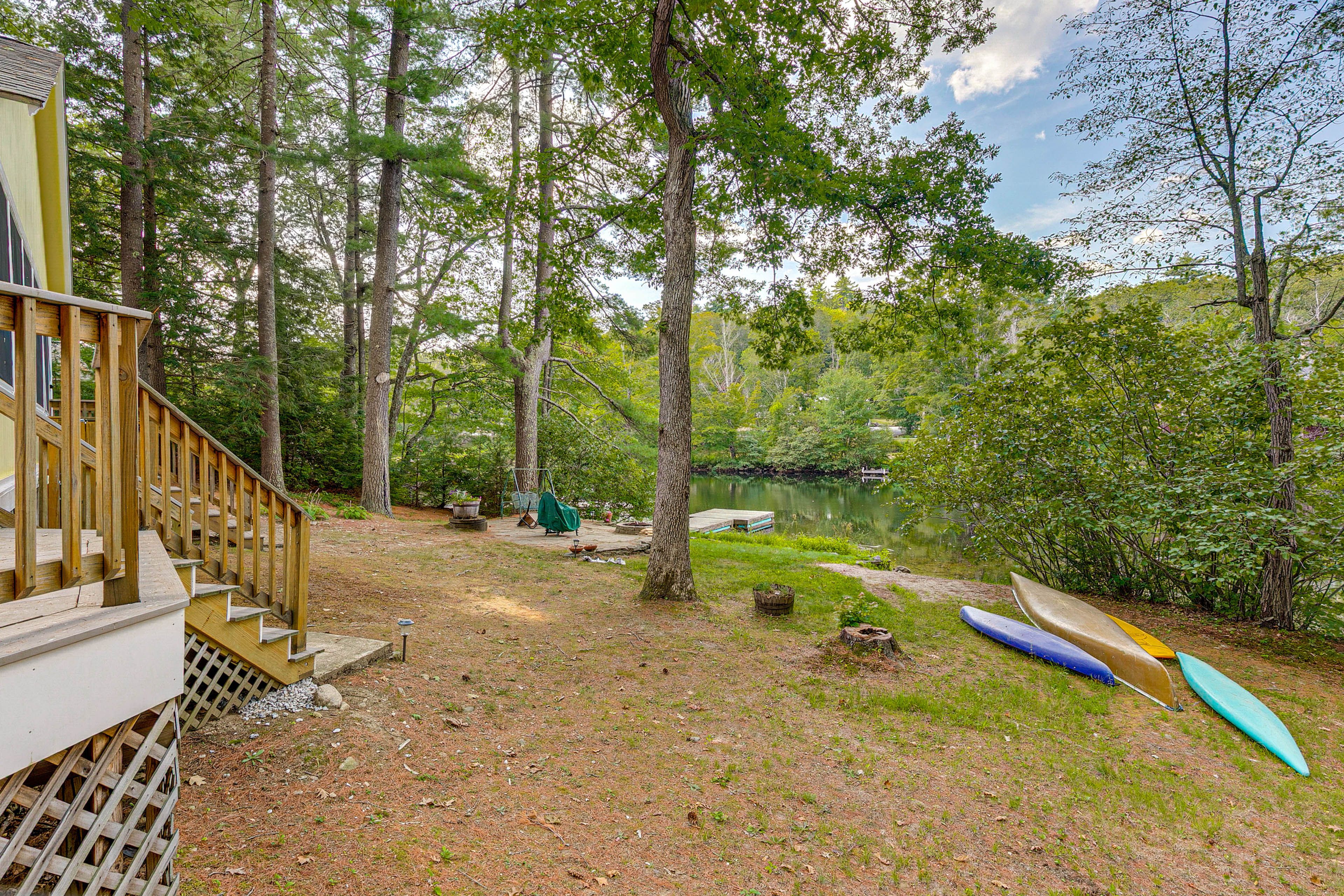 Private Yard | Fire Pit | Patio w/ Water Views