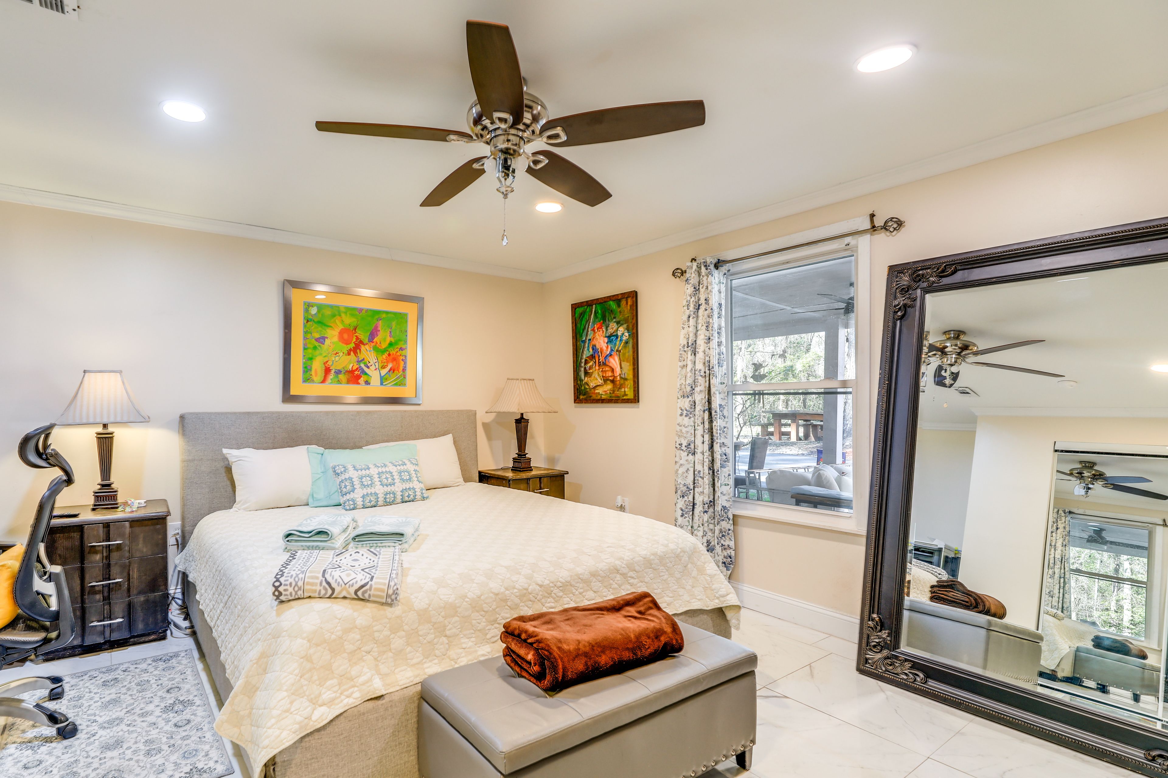 Bedroom | King Bed | Laptop-Friendly Desk