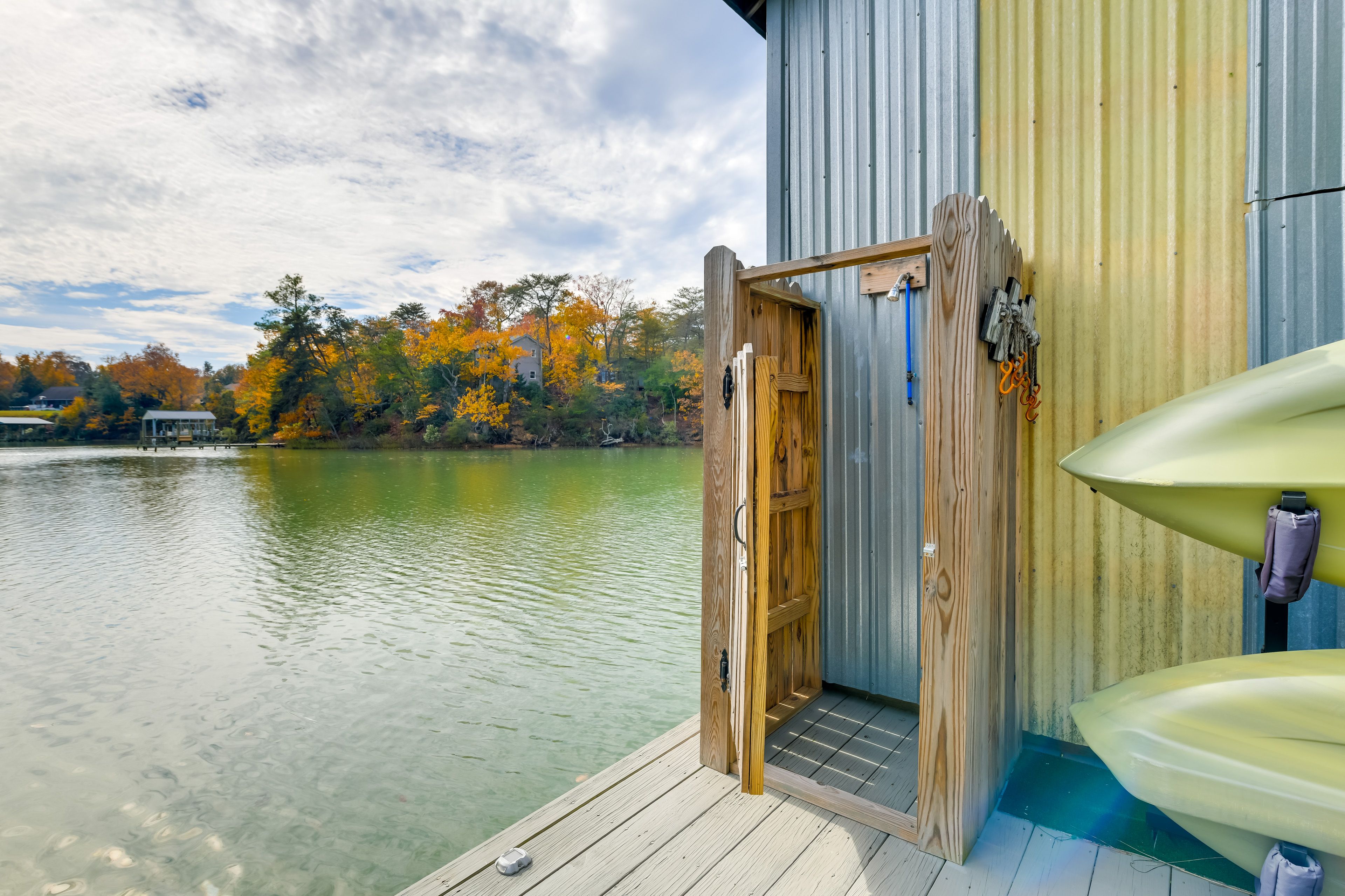 Outdoor Shower | 2 Sit-On-Top Fishing Kayaks | Kayak Launch