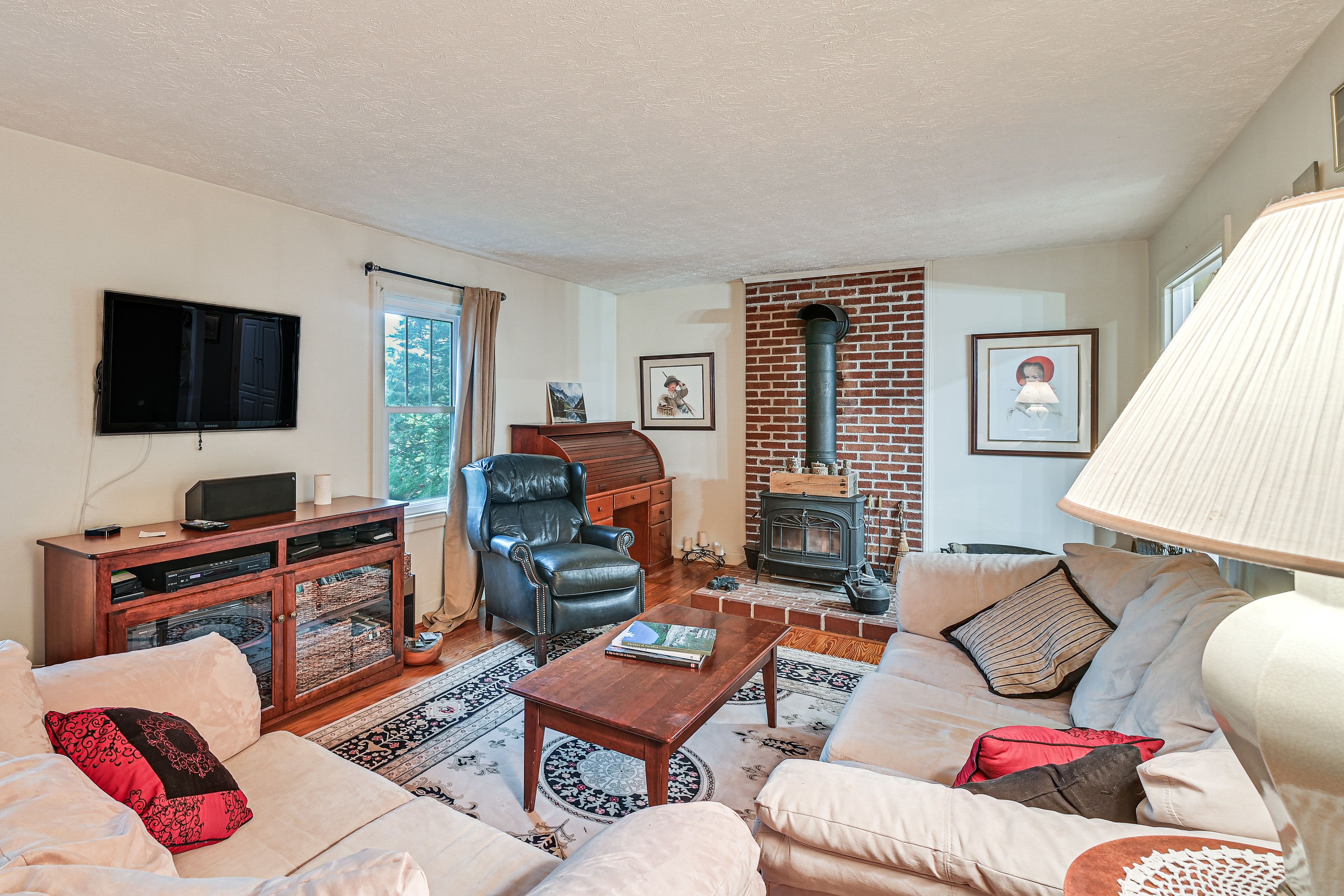 Family Room | Flat-Screen TV | Wood-Burning Stove