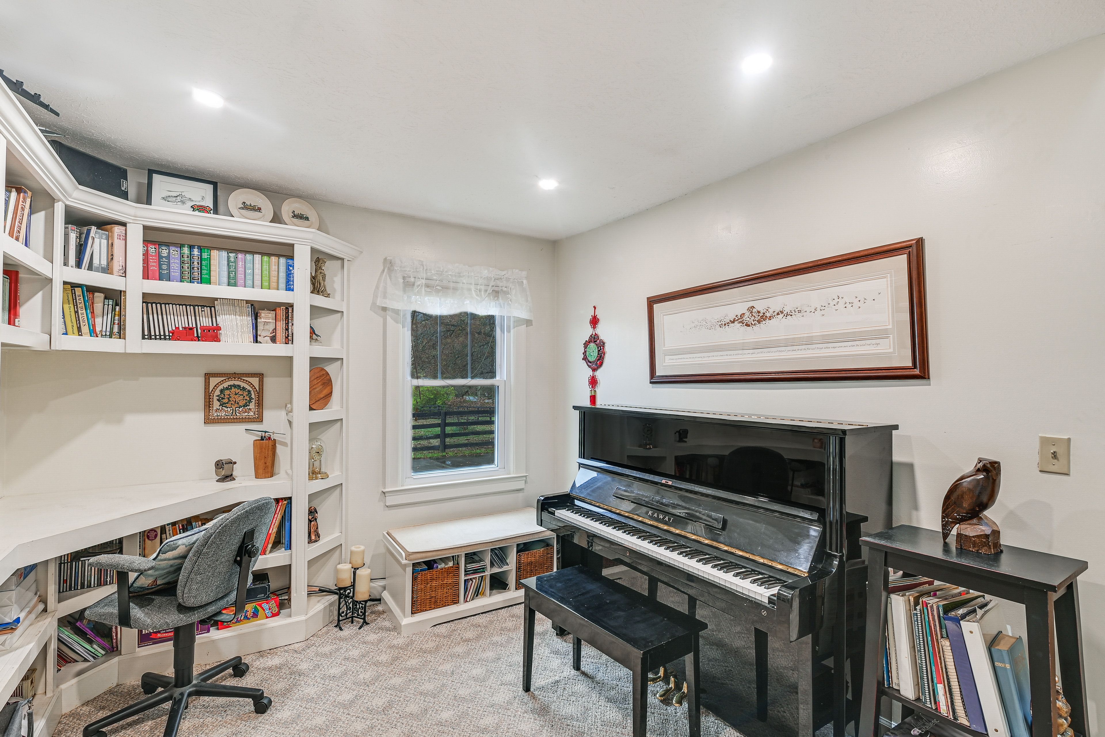 Office | Desk | Upright Piano | Books